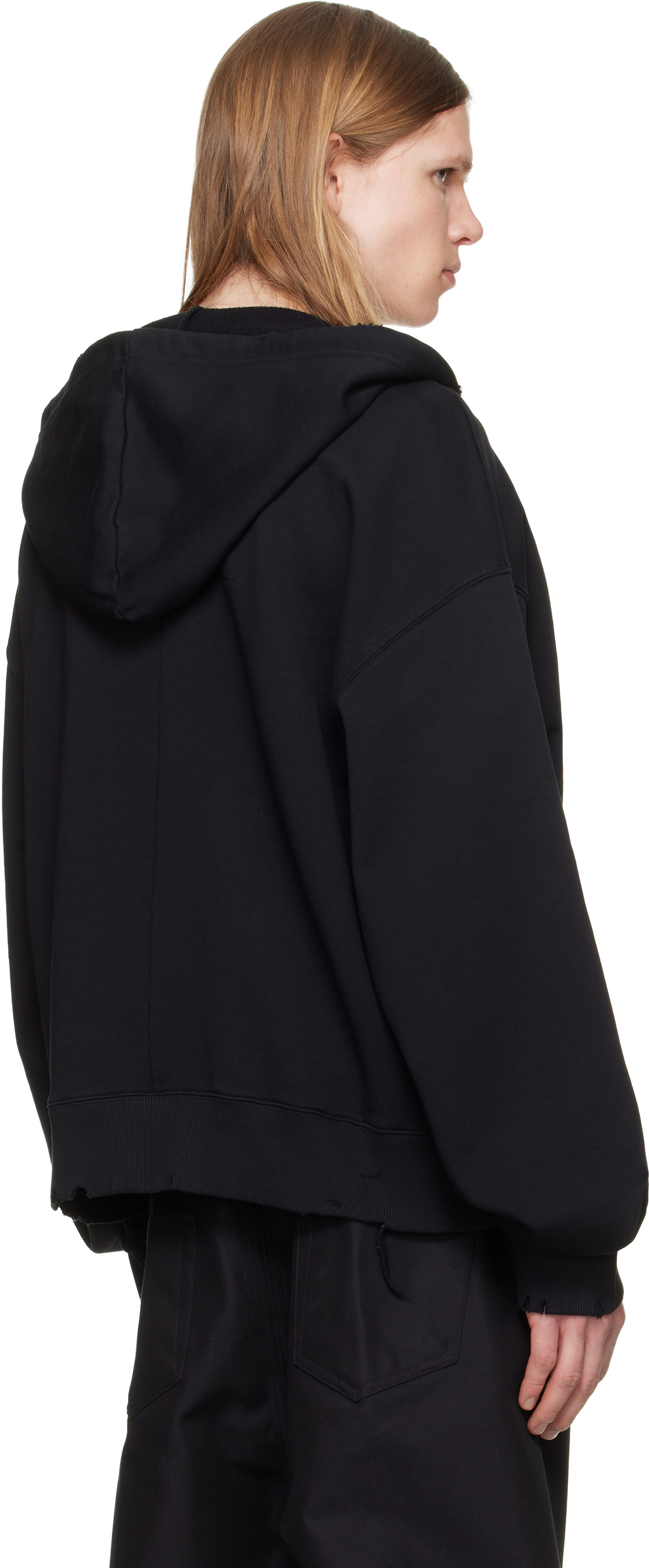 MATIÈRES FÉCALES - Pull à capuche 'Never Conform' noir