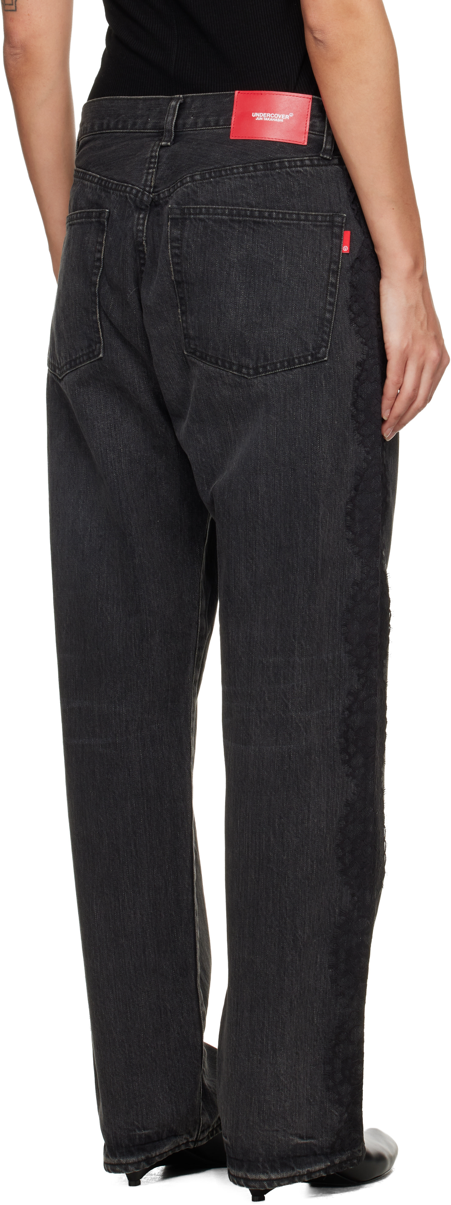 UNDERCOVER: Black Lace Jeans | SSENSE