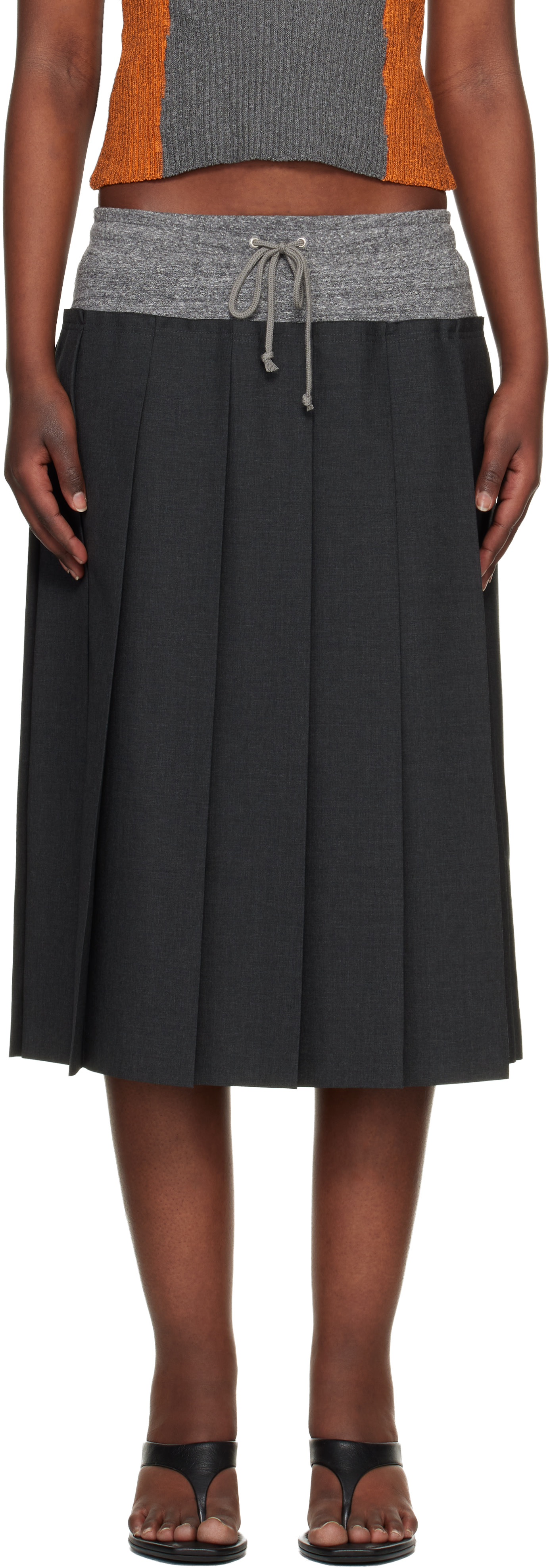 UNDERCOVER - Jupe midi UP1F1603-2 grise