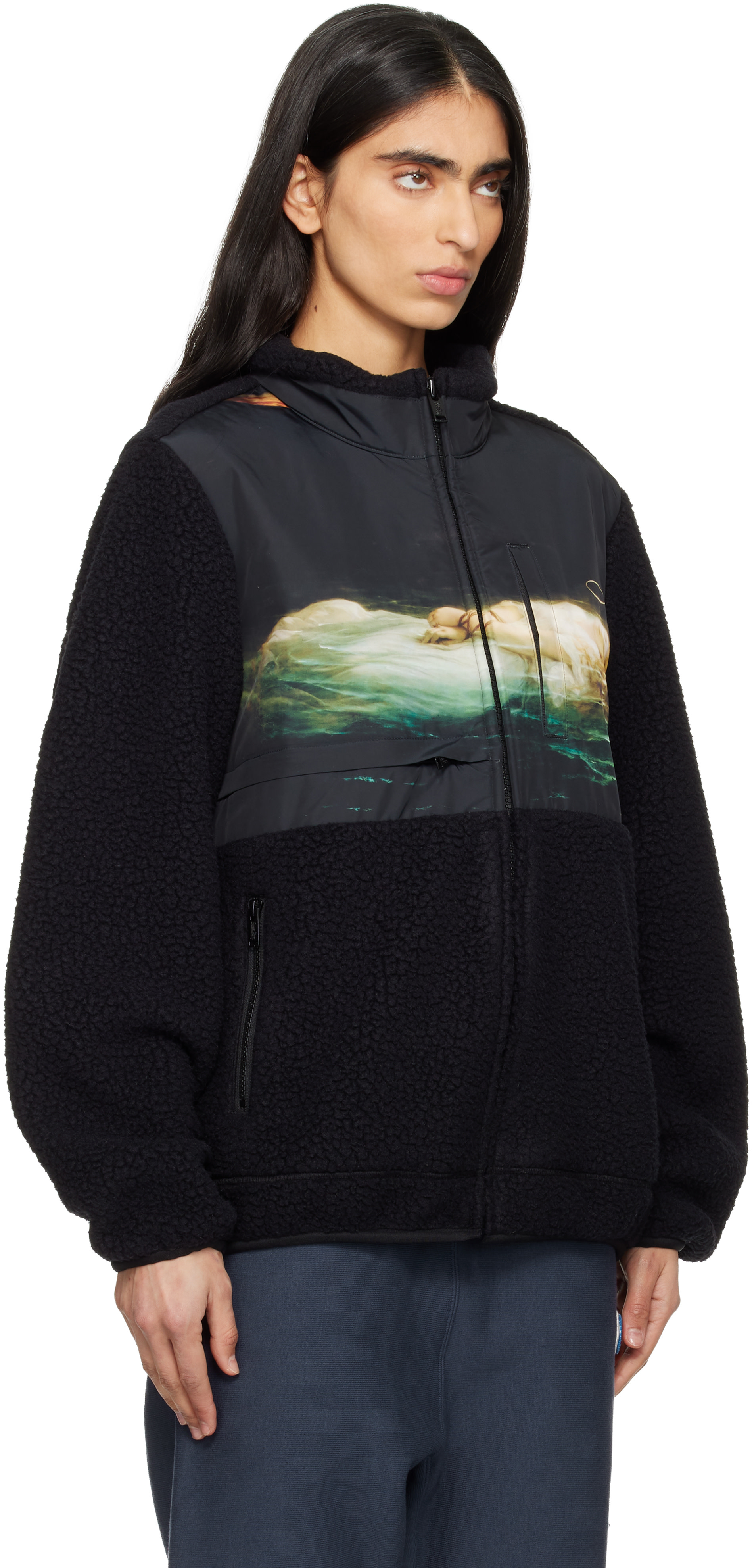 UNDERCOVER: SSENSE限定 ブラック Polartec ボアフリース ジャケット