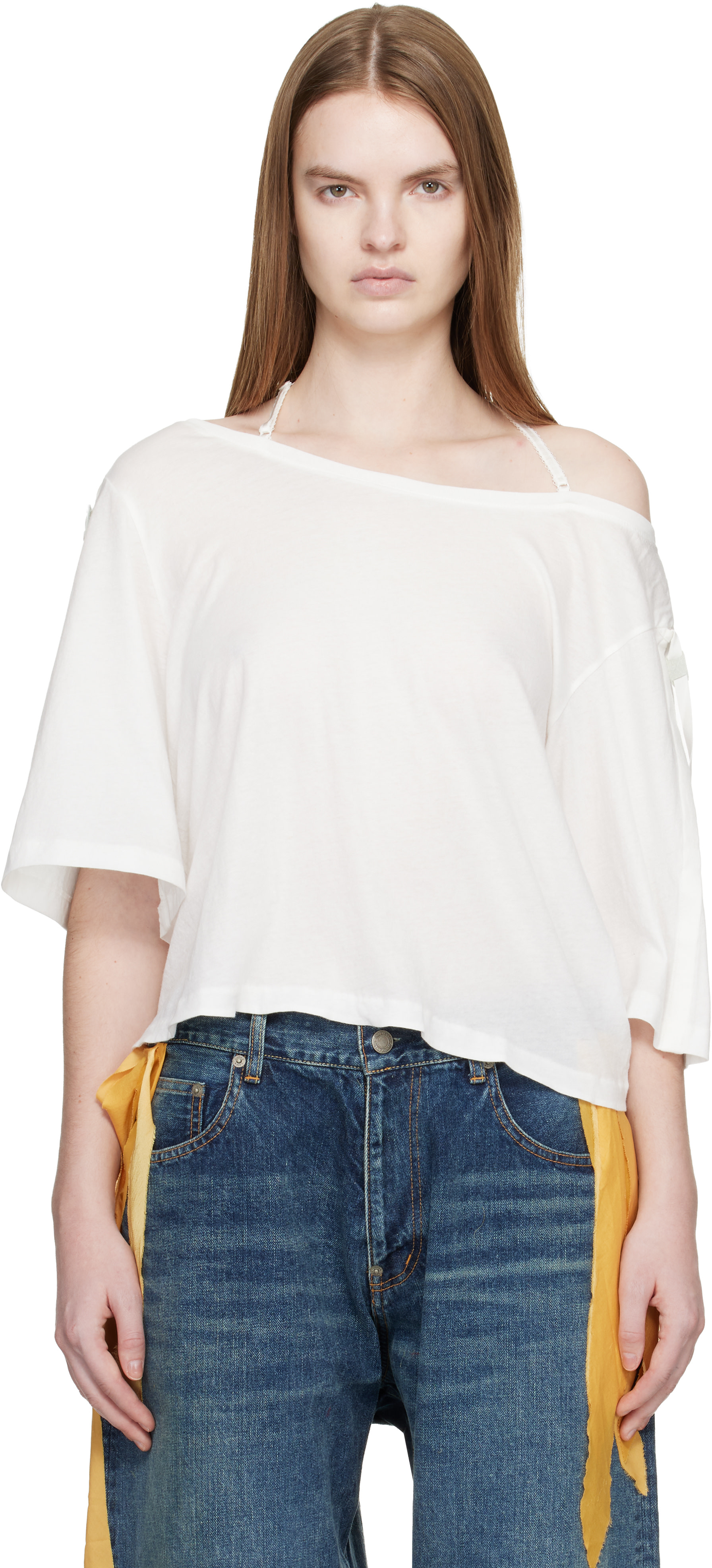 UNDERCOVER - T-shirt blanc à sangles