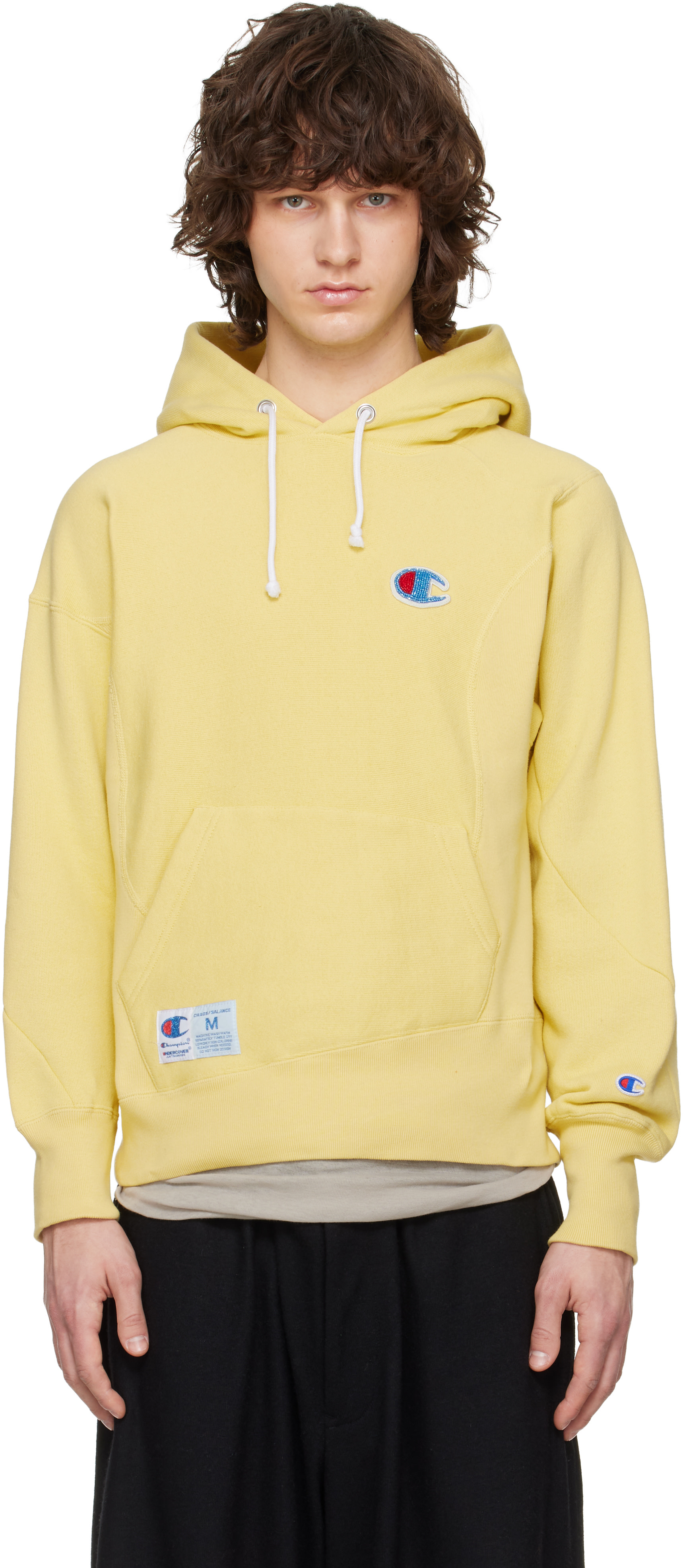 UNDERCOVER - Pull à capuche UC2E1806 jaune édition Champion