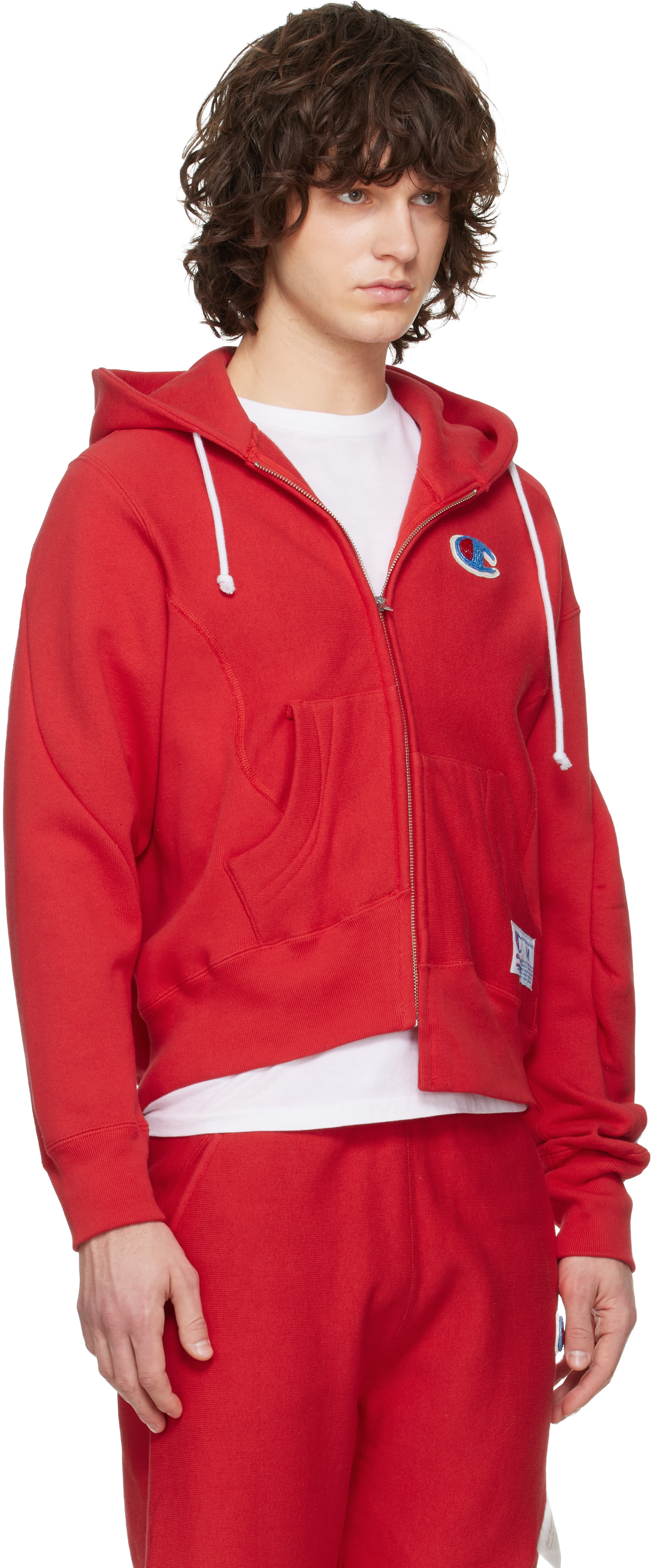 UNDERCOVER - Pull à capuche UC2E1802-1 rouge édition Champion