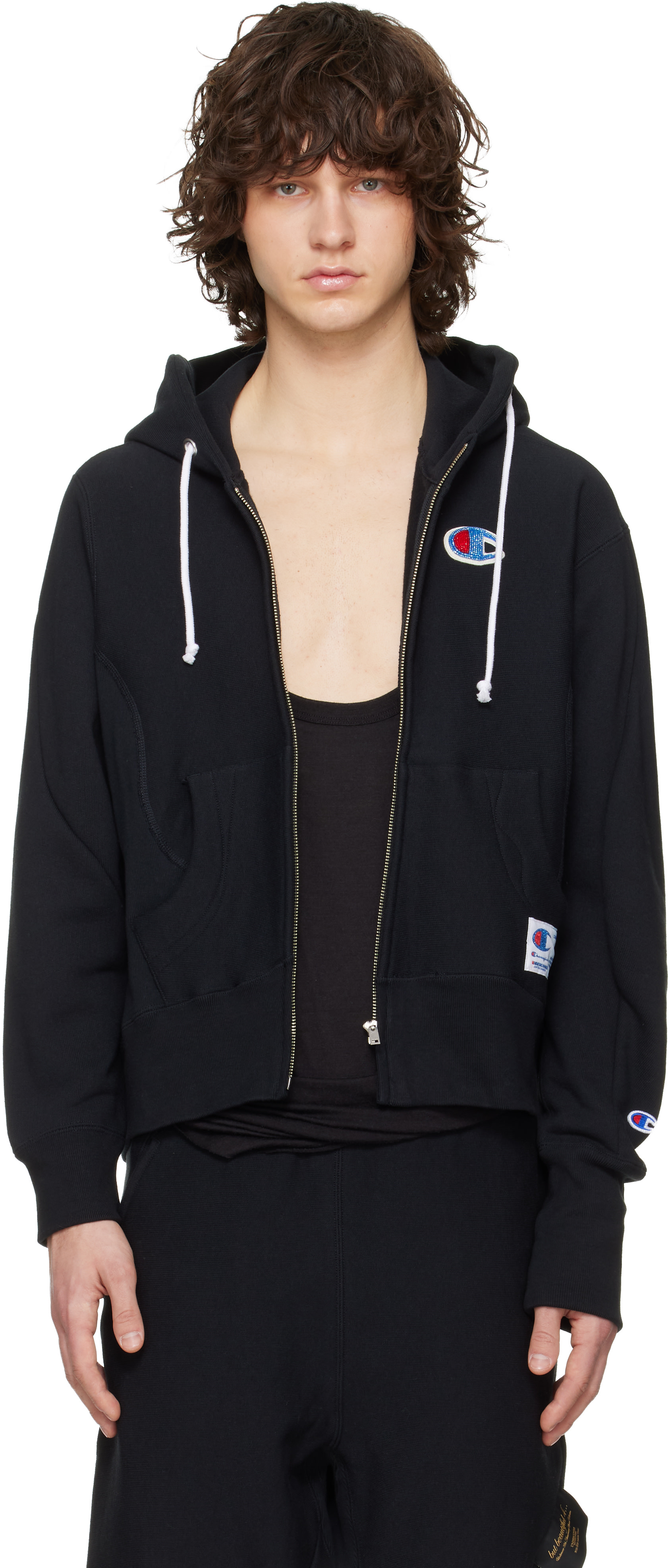 UNDERCOVER: Black Champion Edition UC2E1802-1 Hoodie | SSENSE Canada