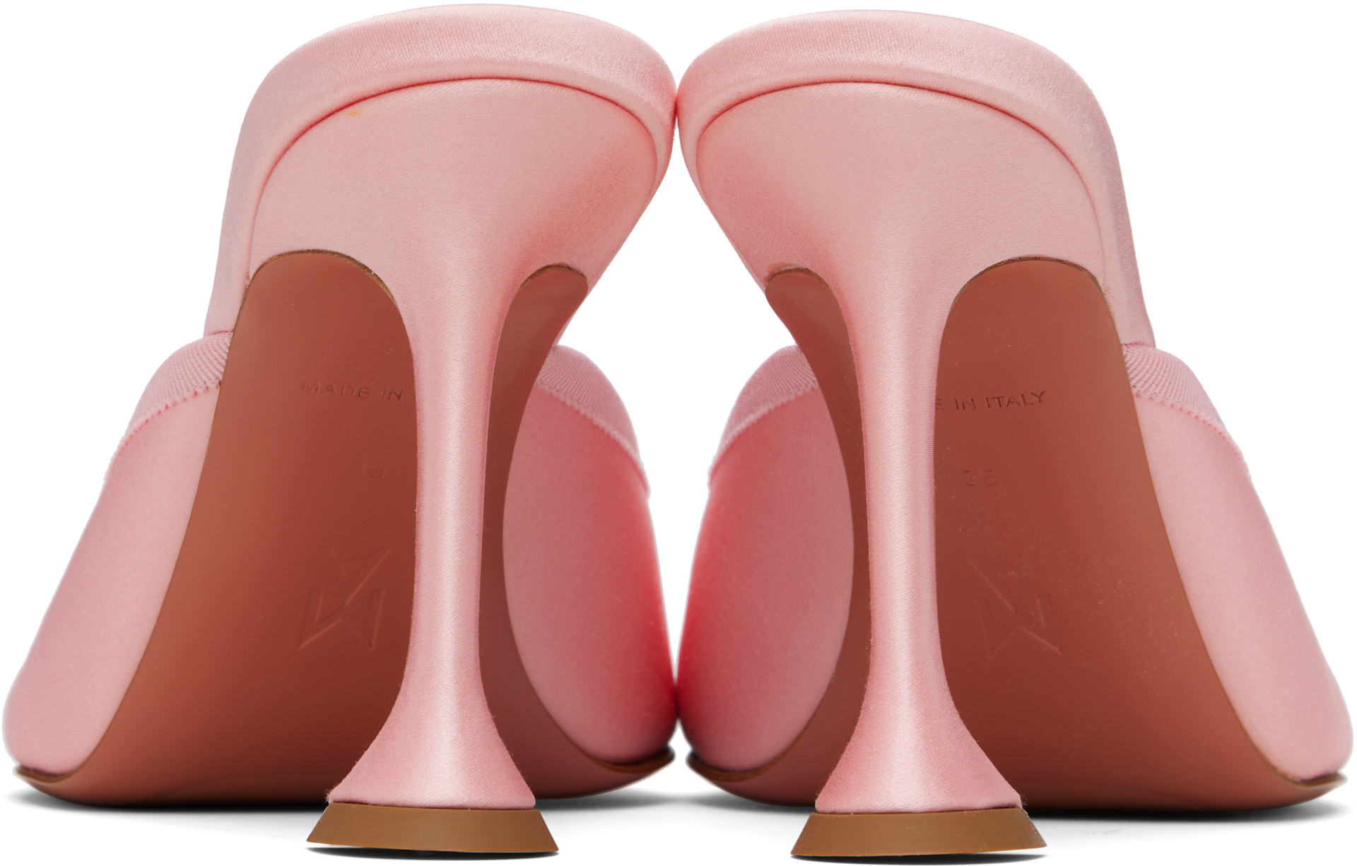 Amina Muaddi: Pink Lila Slipper 95 Heels | SSENSE