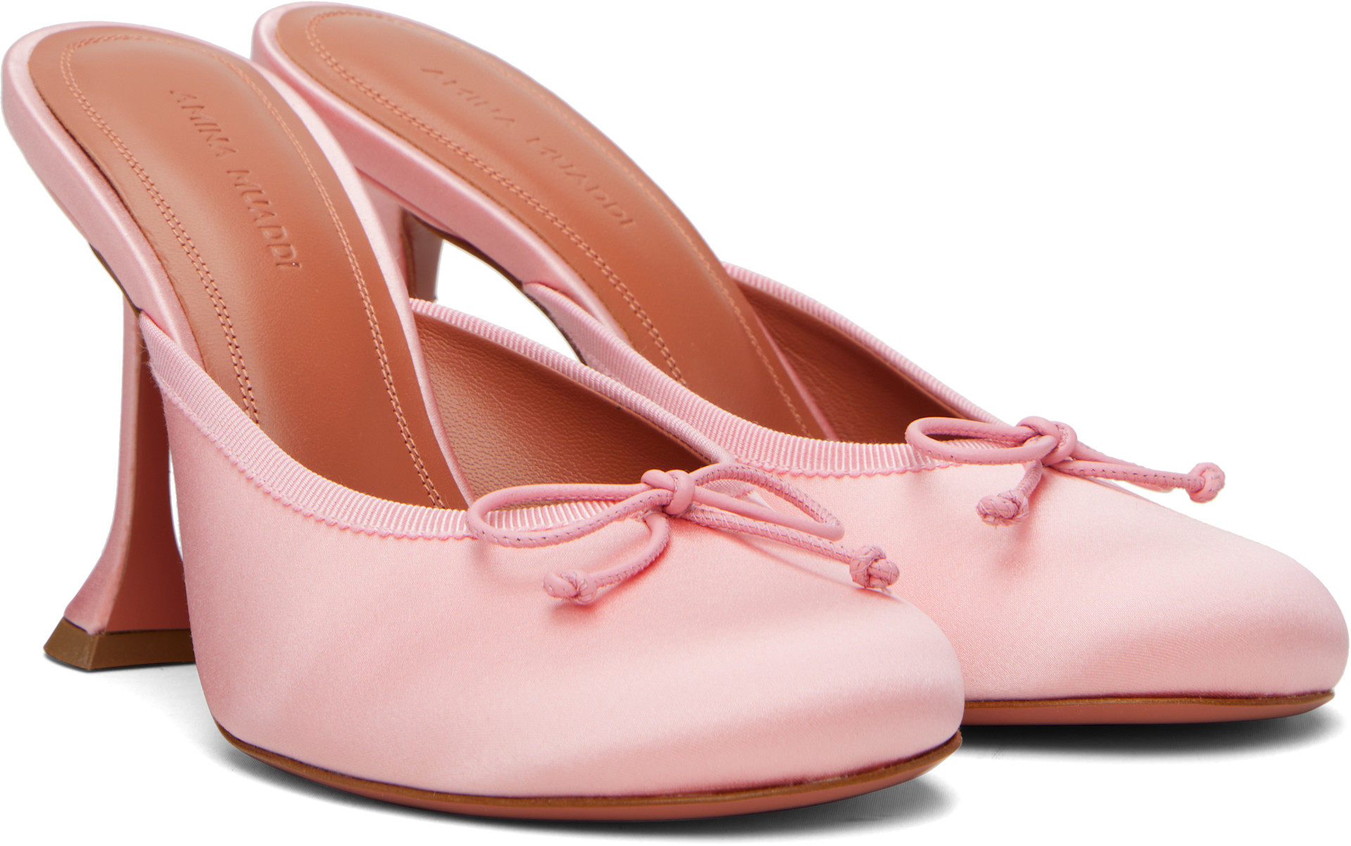 Amina Muaddi: Pink Lila Slipper 95 Heels | SSENSE