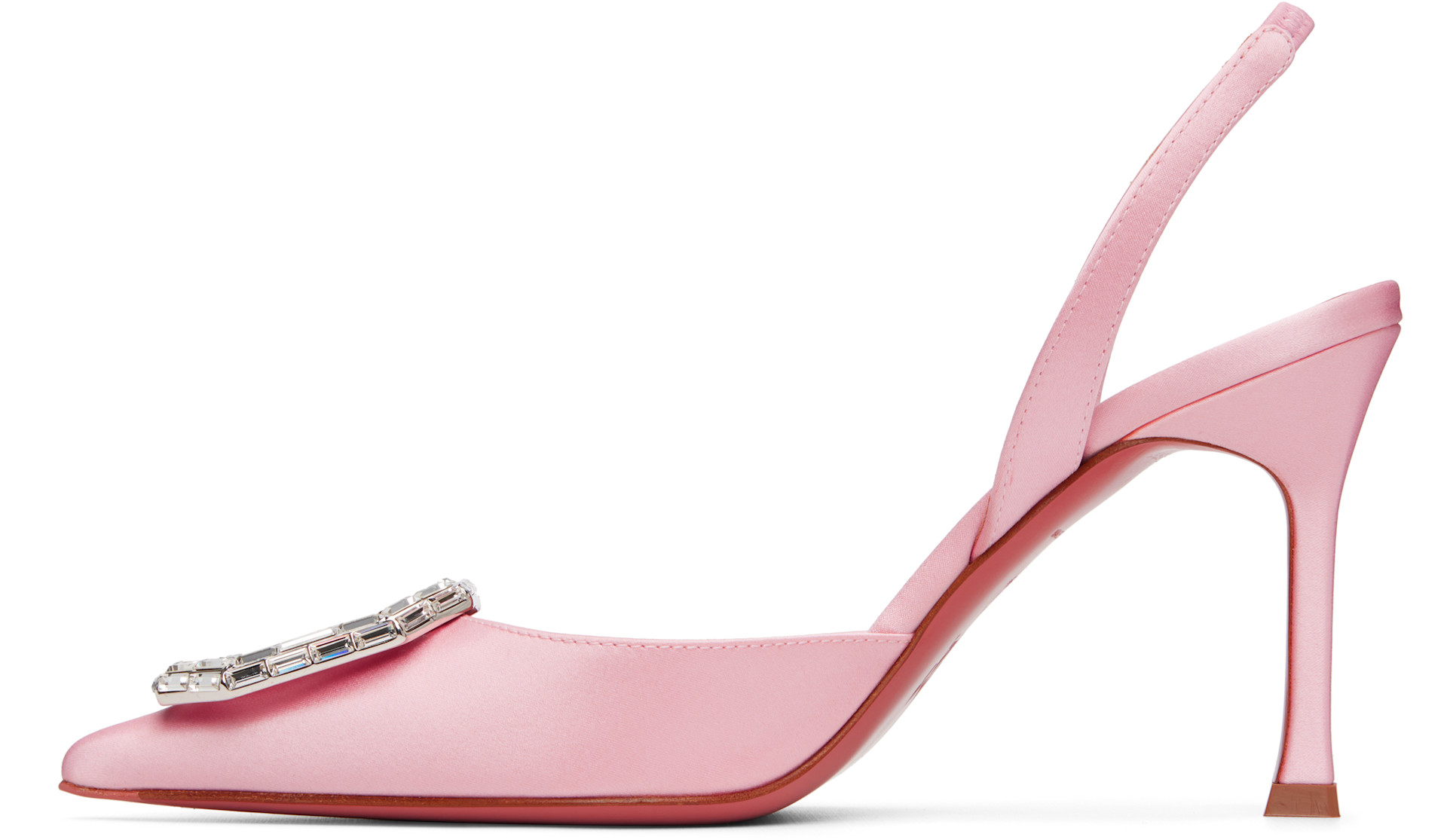 Amina Muaddi: Pink Camelia Sling 90 Heels | SSENSE