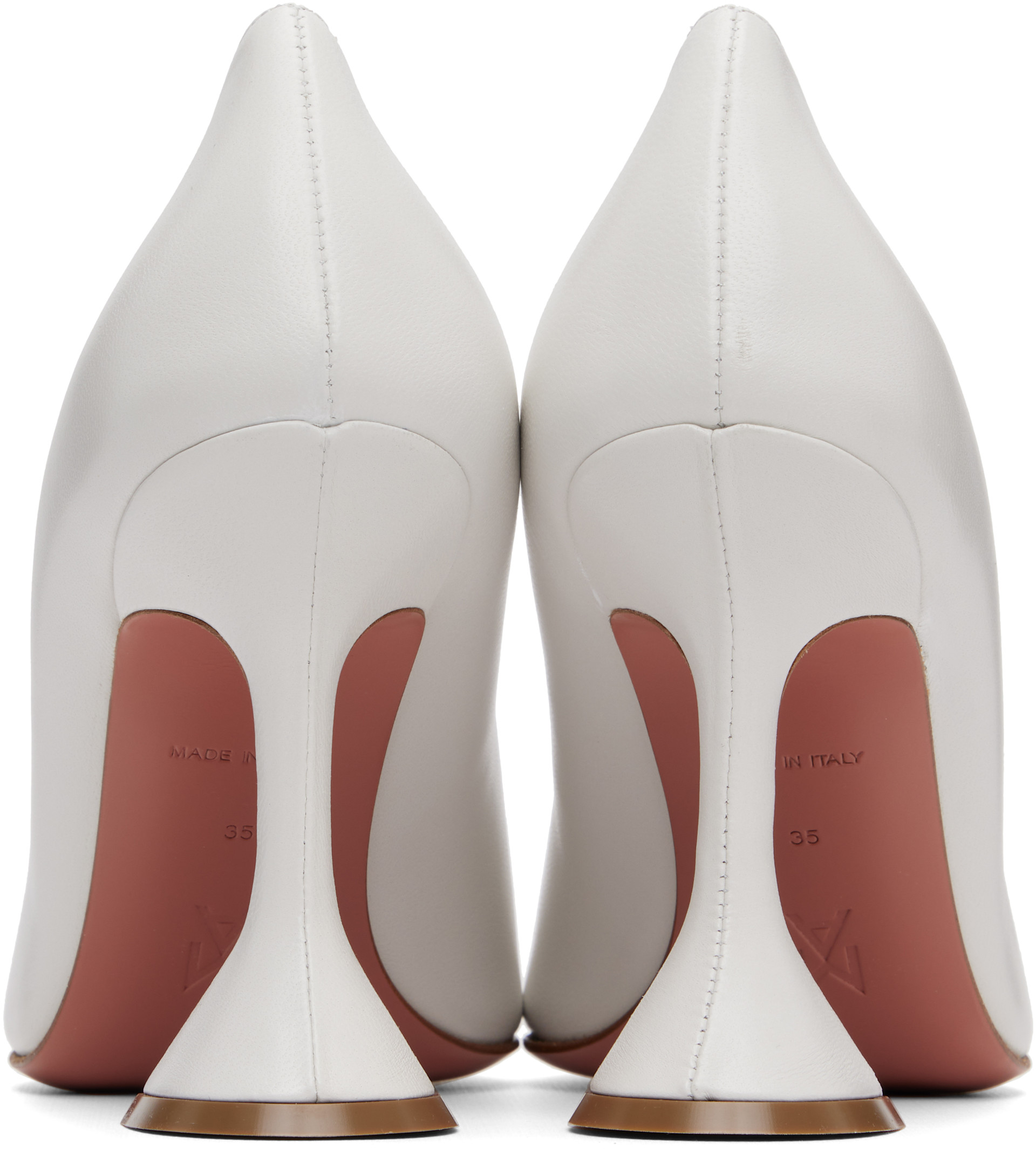 Amina Muaddi - Chaussures à talon Ami 95 blanches