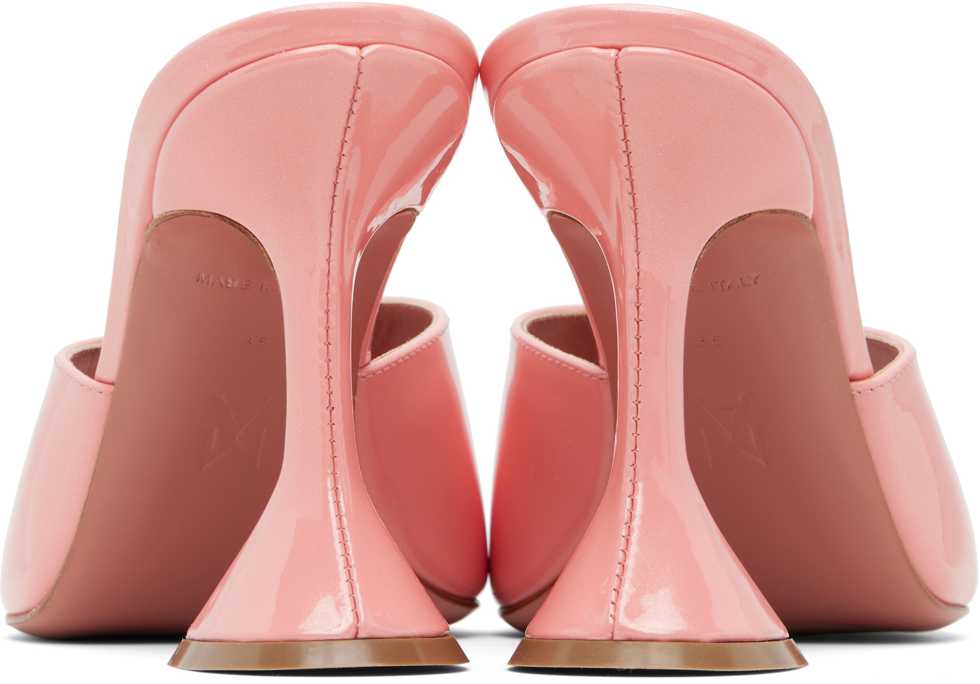 Amina Muaddi: Pink Lupita Slipper 95 Heeled Sandals | SSENSE