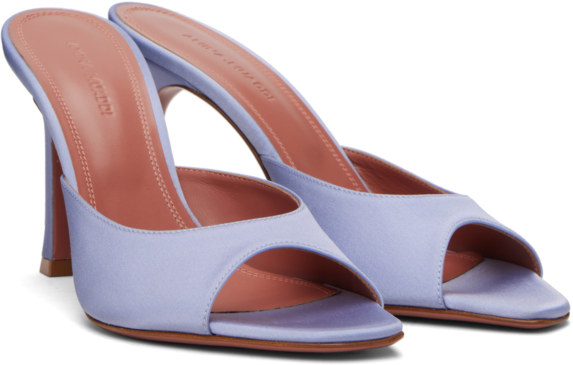 Amina Muaddi: Blue Alexa Slipper 95 Heeled Sandals | SSENSE