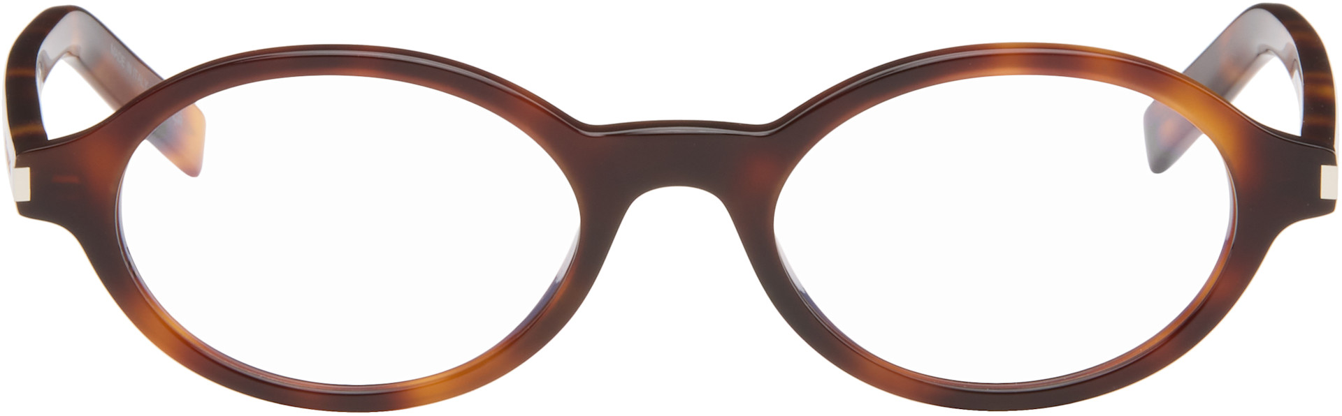Saint Laurent: Brown SL 751 Jeanne Round Oval Glasses | SSENSE display picture 2