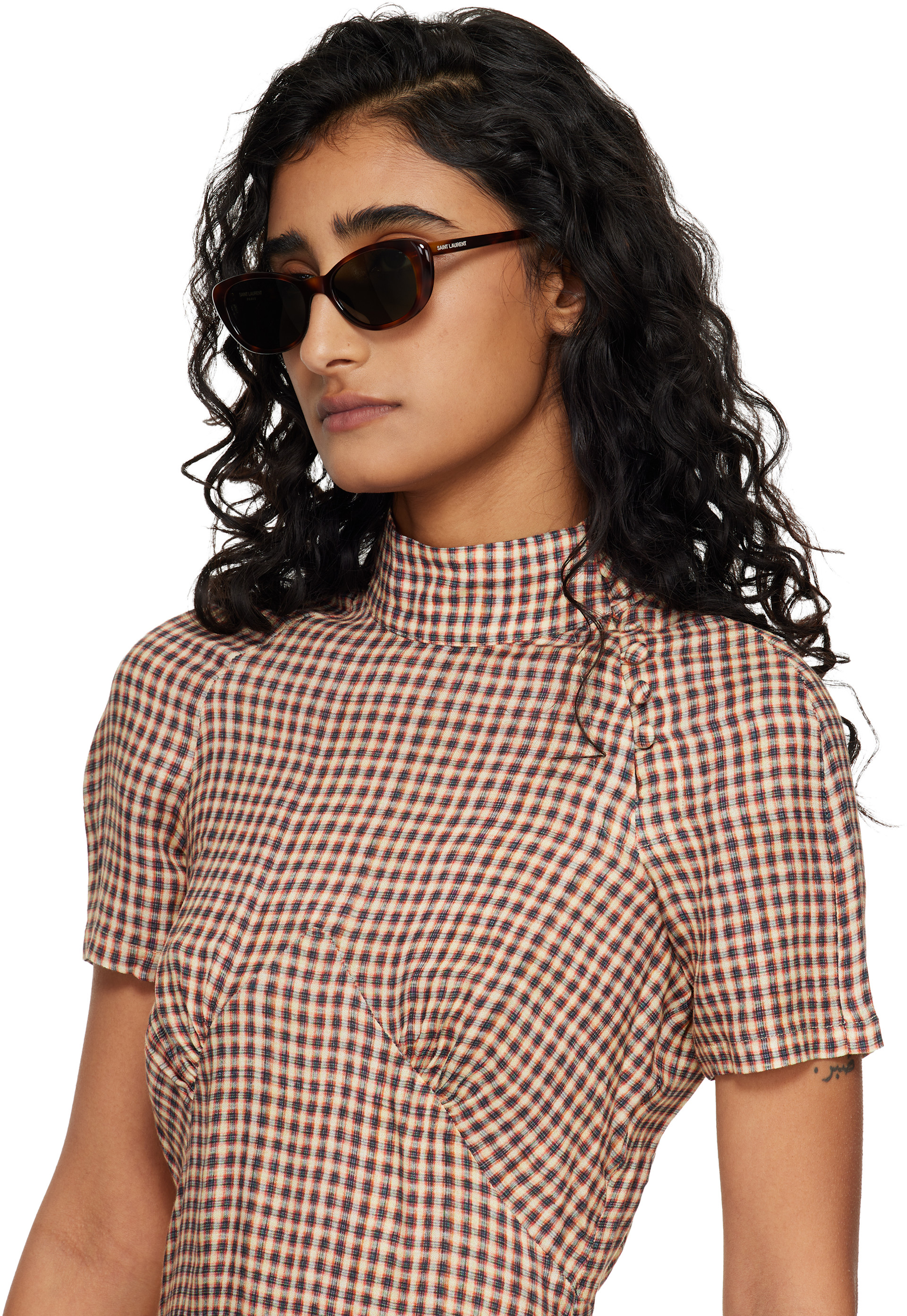 Saint Laurent: Brown SL 822 Sunglasses | SSENSE Canada