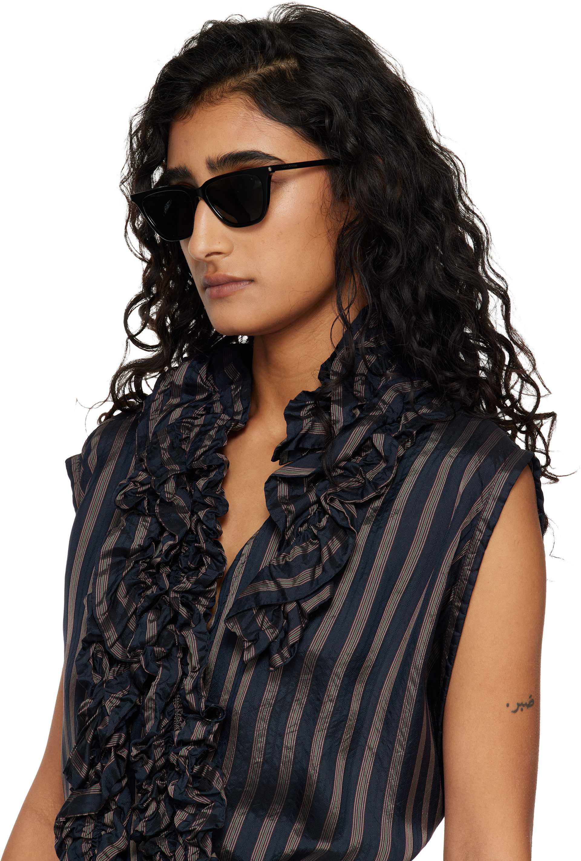 Saint Laurent: Black SL 889 Sulpice Thin Sunglasses | SSENSE Canada