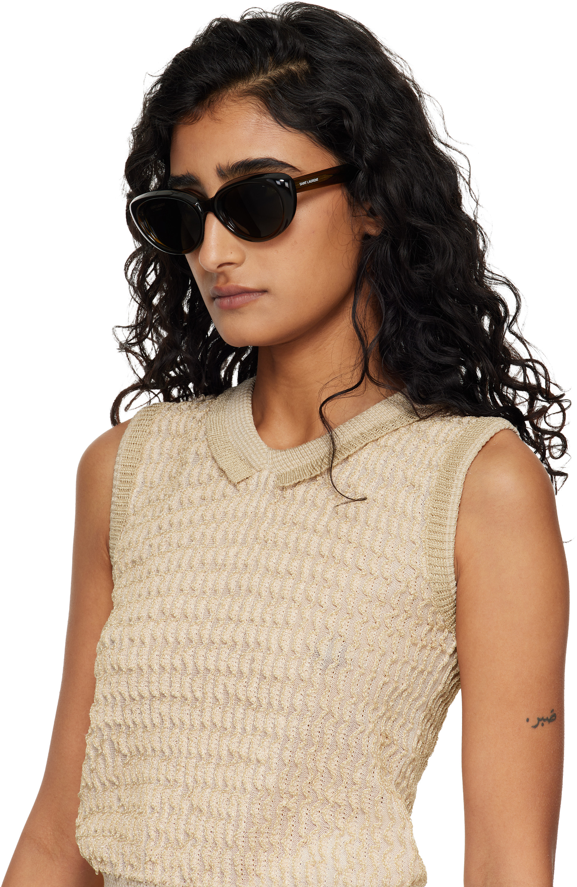 Saint Laurent: Khaki SL 859 Sunglasses | SSENSE