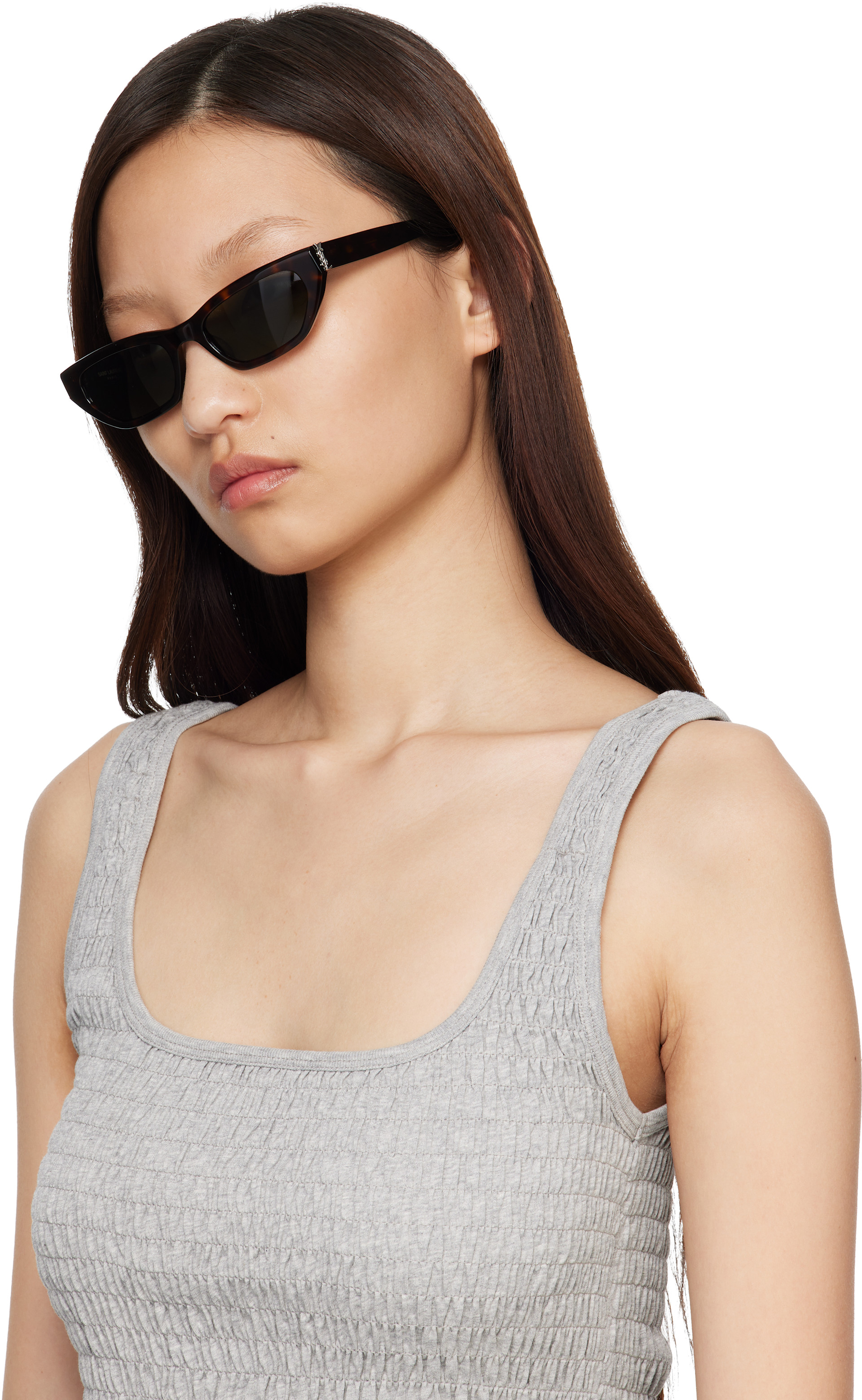 Saint Laurent: Brown SL M126 Sunglasses | SSENSE
