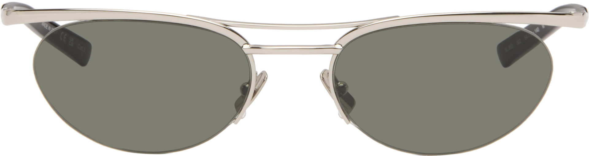LAURENT LARGE SILVER 最安値！ Saint Laurent: Silver SL 862 002 Sunglasses | SSENSE