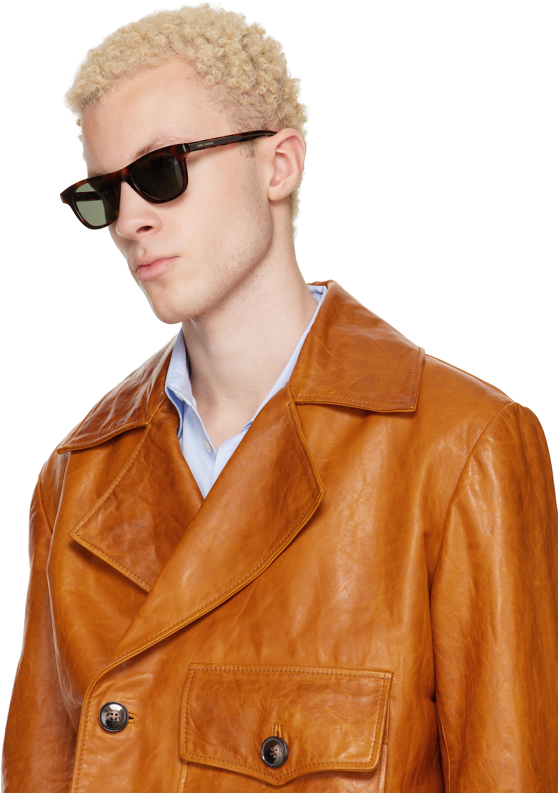 Saint Laurent: ブラウン SL 879 サングラス | SSENSE 日本