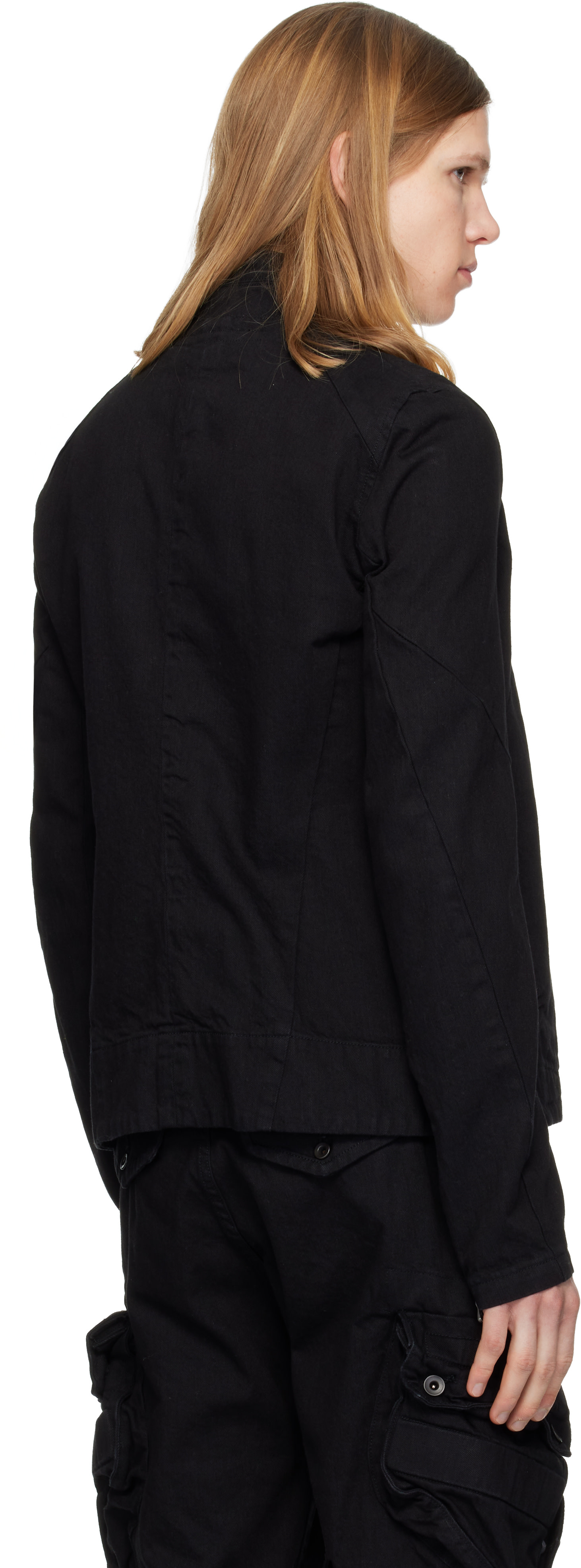 Julius: Black Prism Biker Denim Jacket | SSENSE