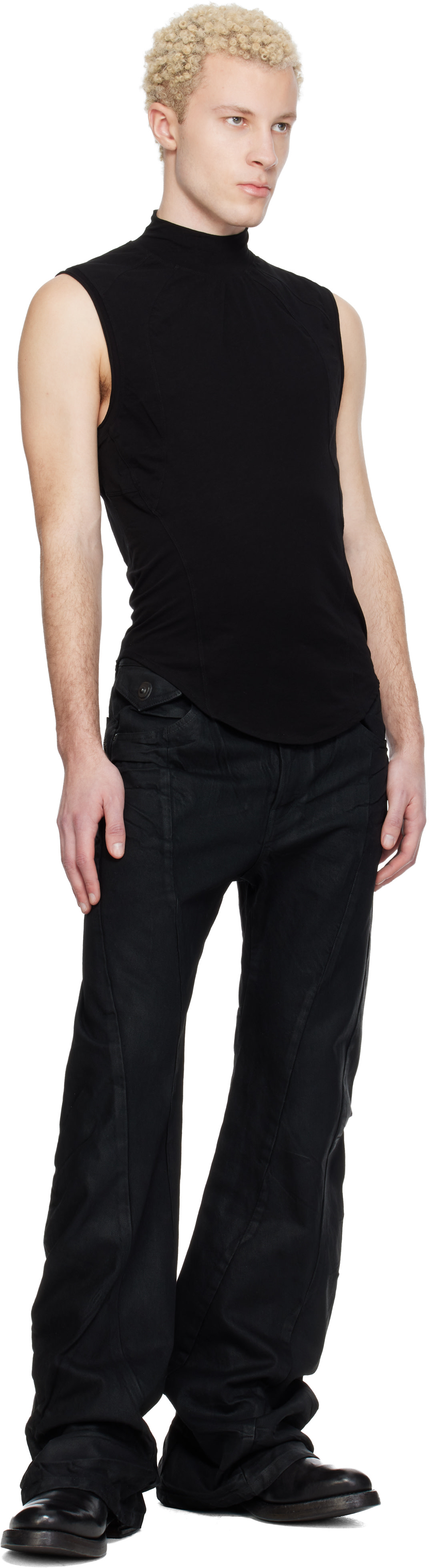 Julius: Black Bending Flare Jeans | SSENSE United Kingdom
