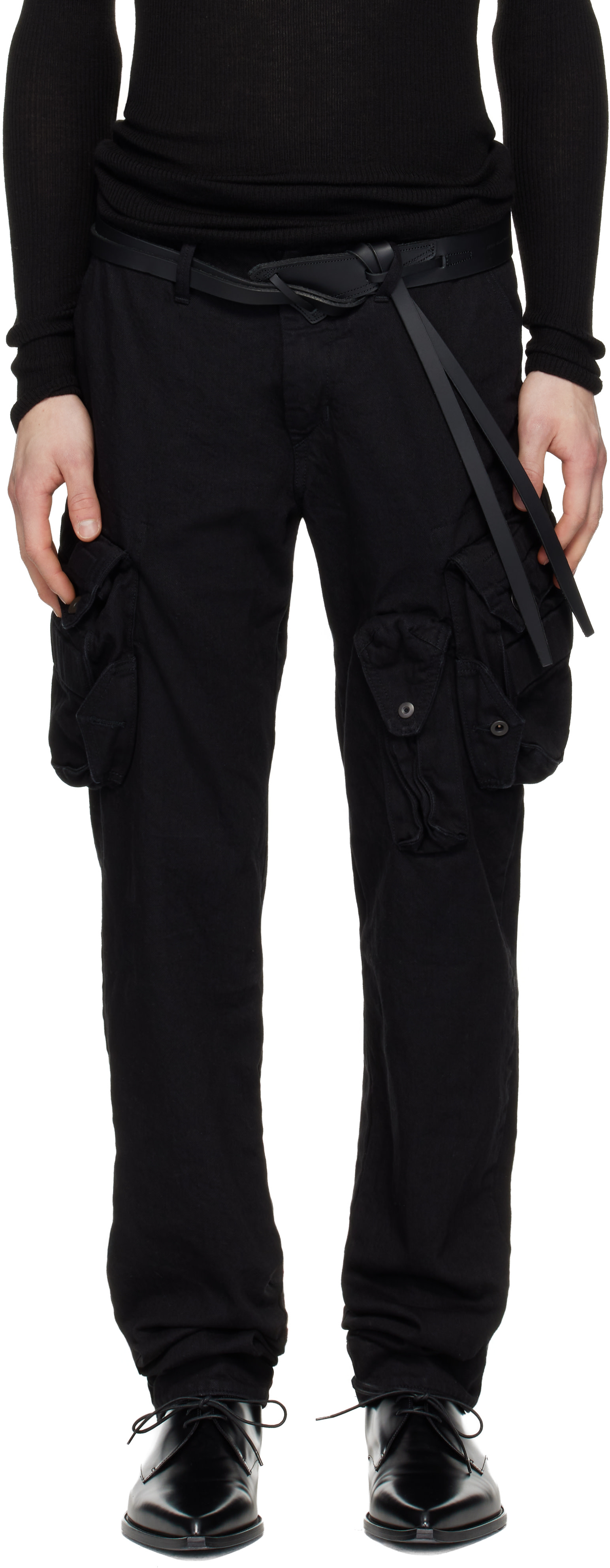 Julius 25ss Gas Mask Cargo Pants 最終値下げ Julius: Black Gasmask Skinny Denim Cargo Pants | SSENSE