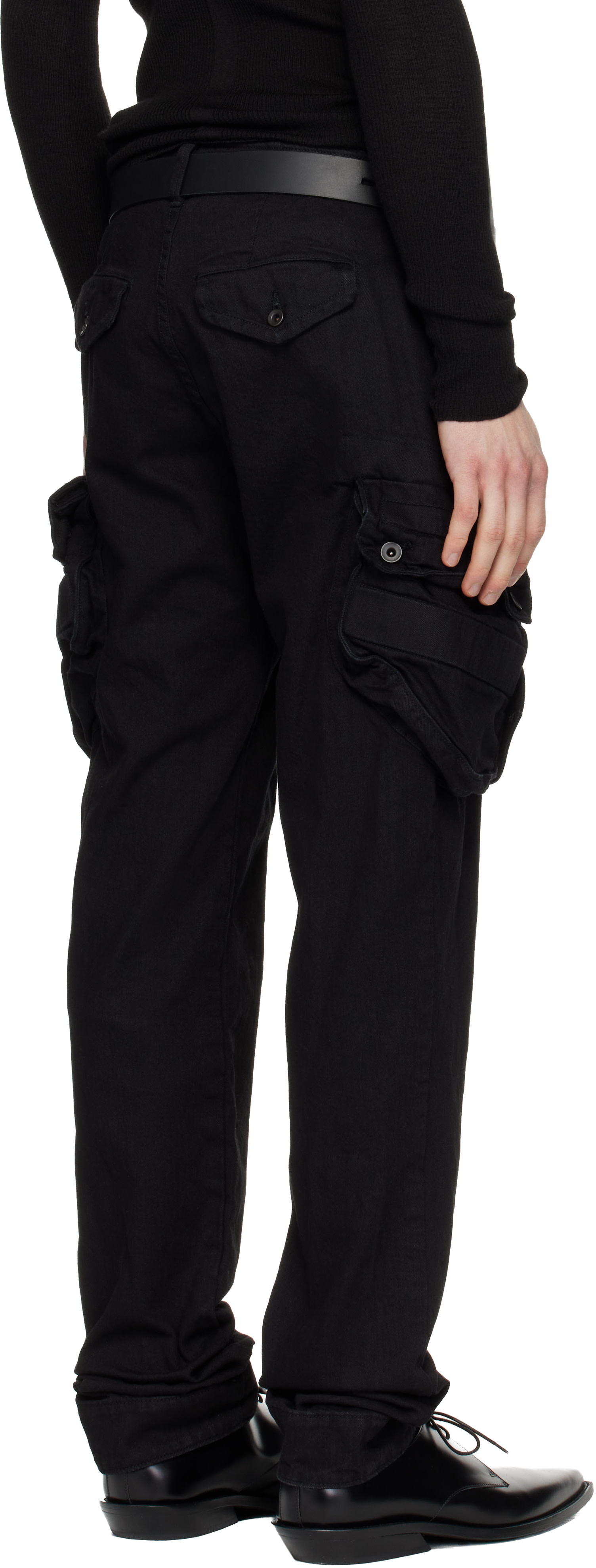 Julius: Black Gasmask Skinny Denim Cargo Pants | SSENSE