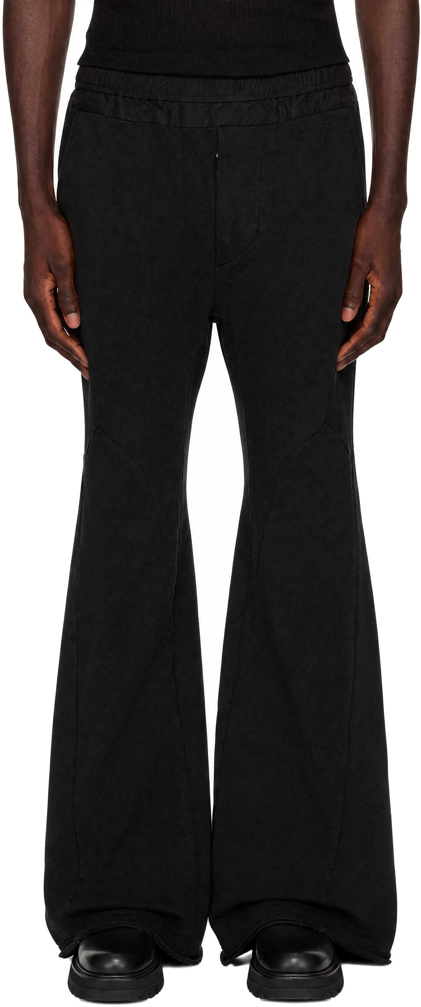 Julius - Black Cotton Dry Flared Sweatpants