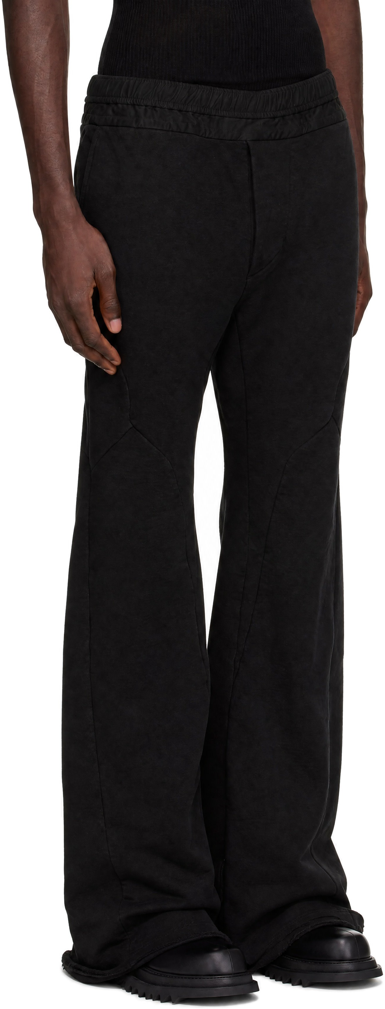 Julius - Black Cotton Dry Flared Sweatpants