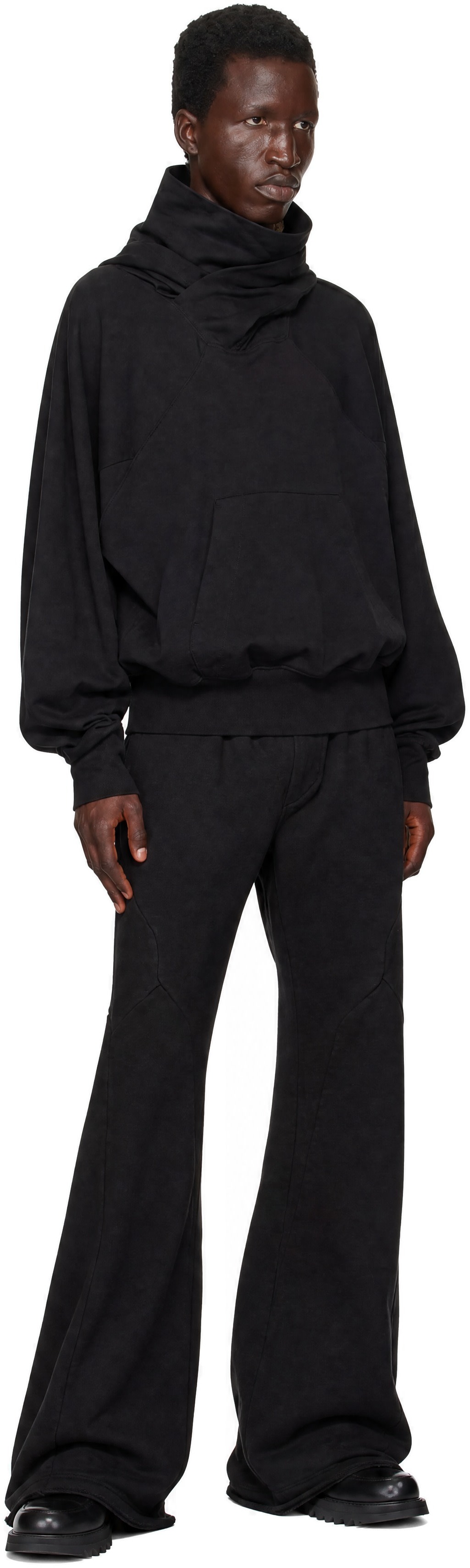 Julius - Black Cotton Dry Flared Sweatpants