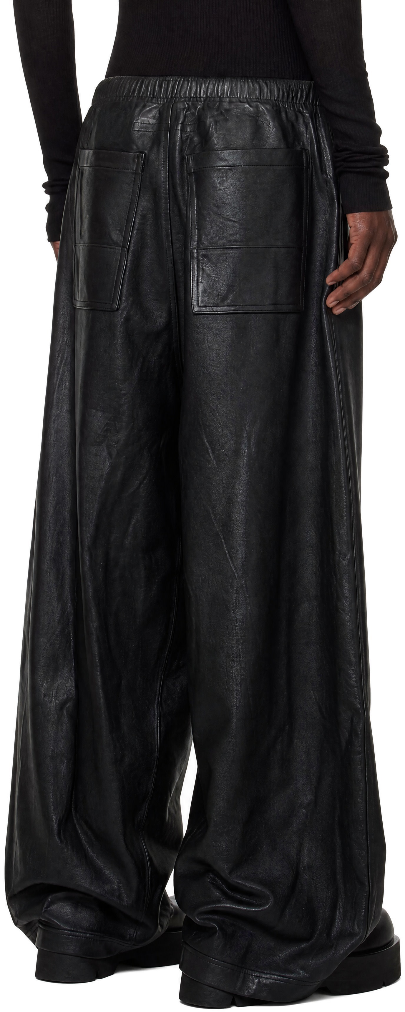Julius - Black Cotton Coated Sweatpants