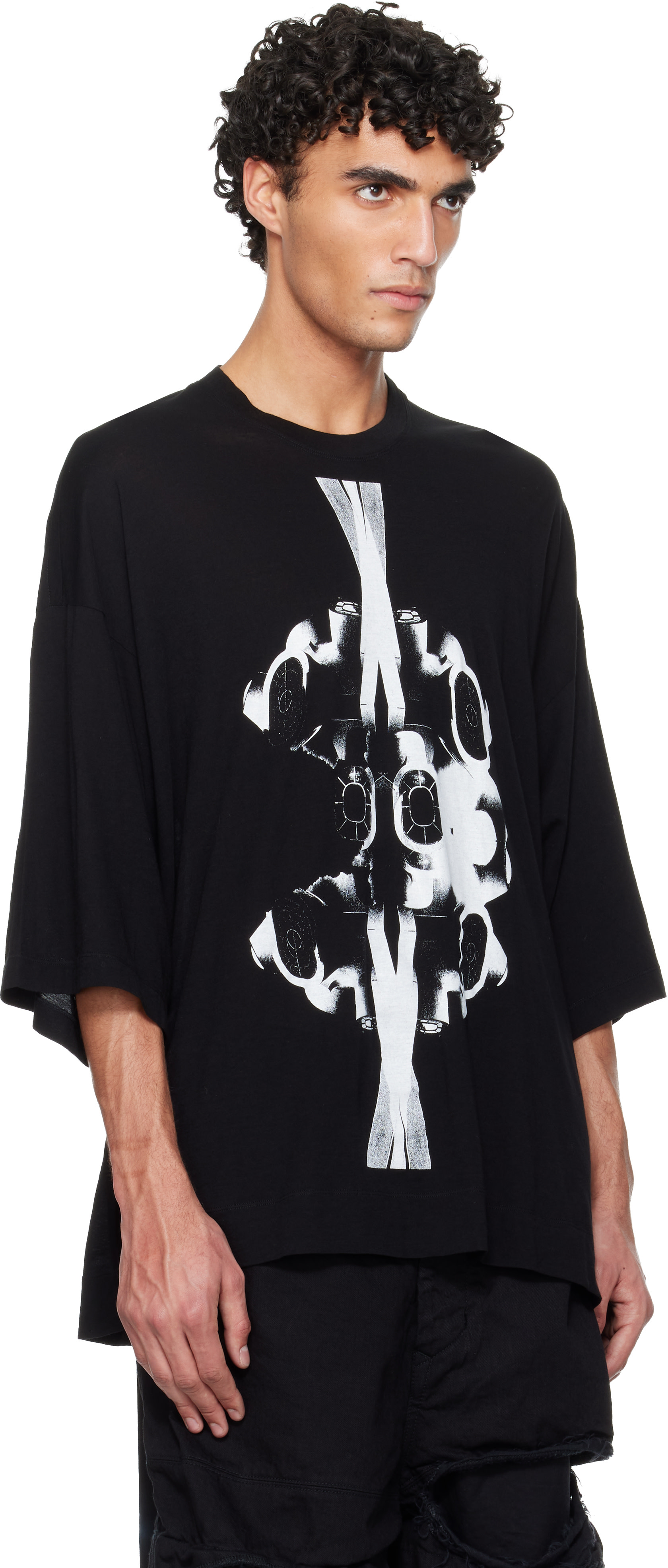 Julius: Black Numinous Print Over T-shirt | SSENSE
