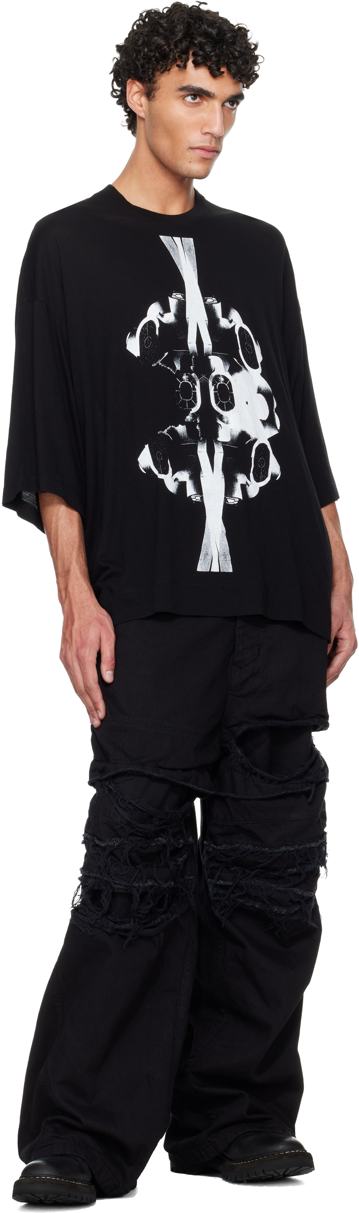 Julius: Black Numinous Print Over T-shirt | SSENSE Denmark