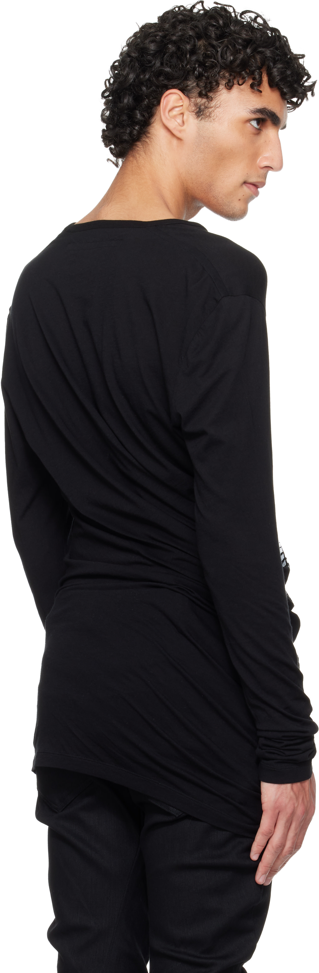 Julius: Black Numinous Print Curved T-shirt | SSENSE