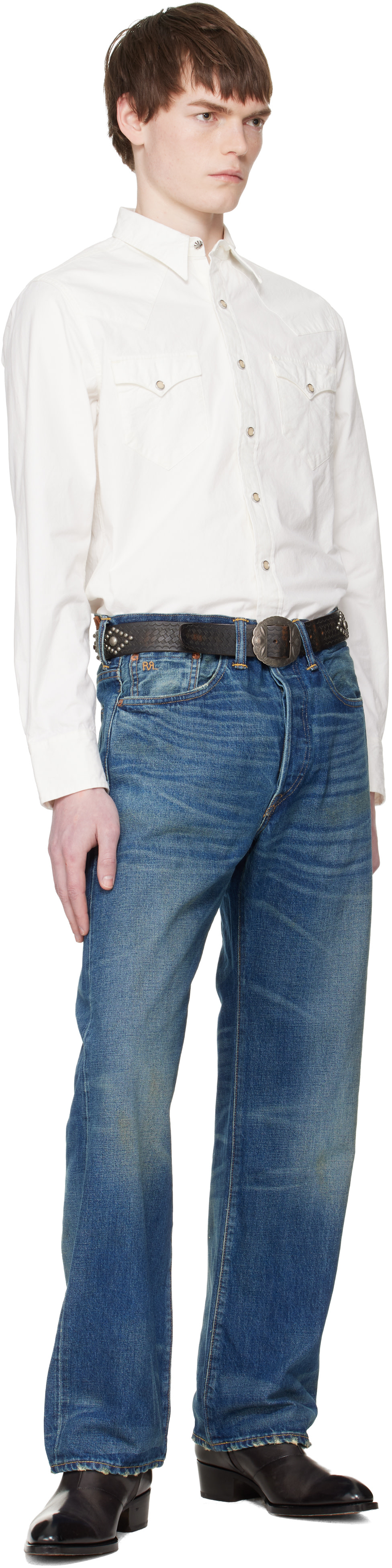 RRL - Black Garrison Belt