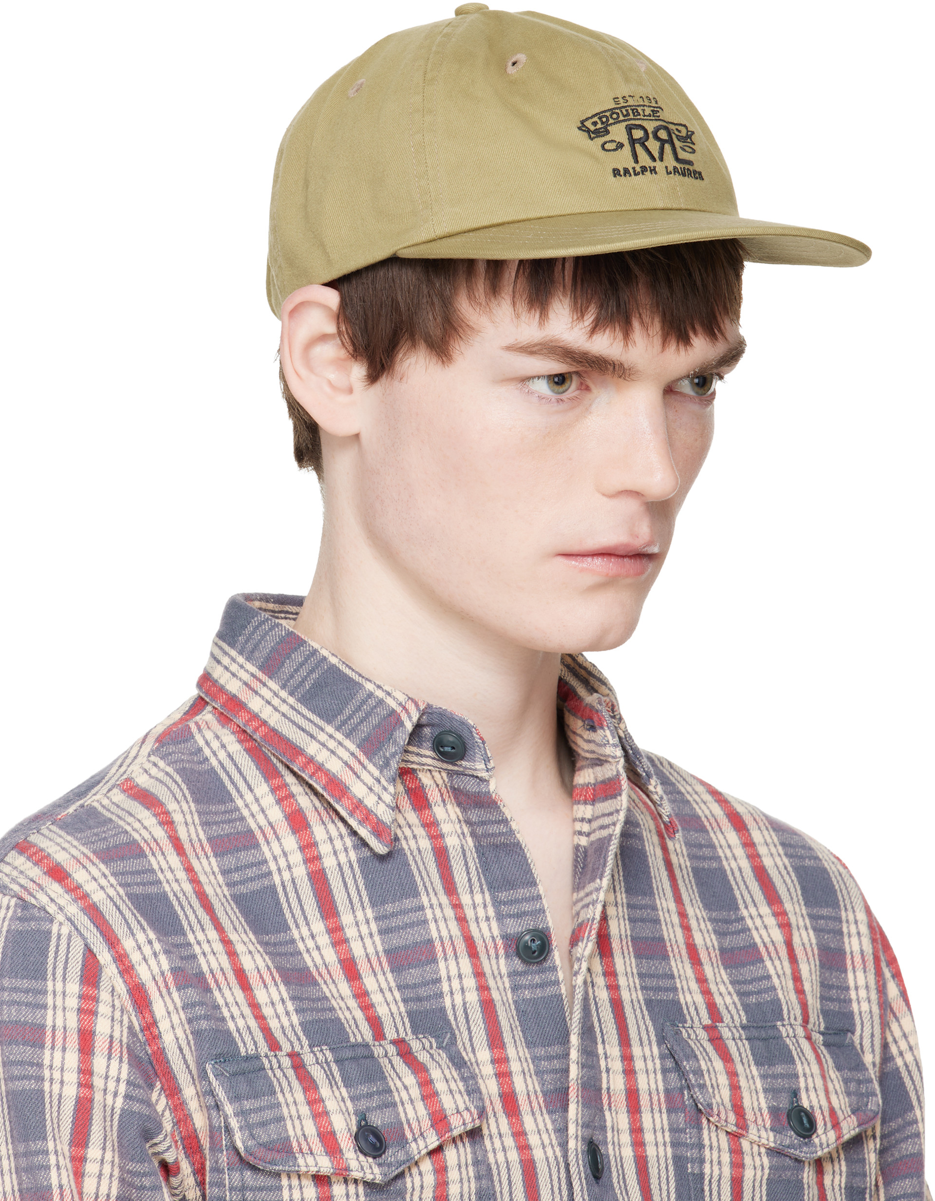 RRL: ベージュ Ranch ロゴ ツイル ベースボールキャップ | SSENSE 日本