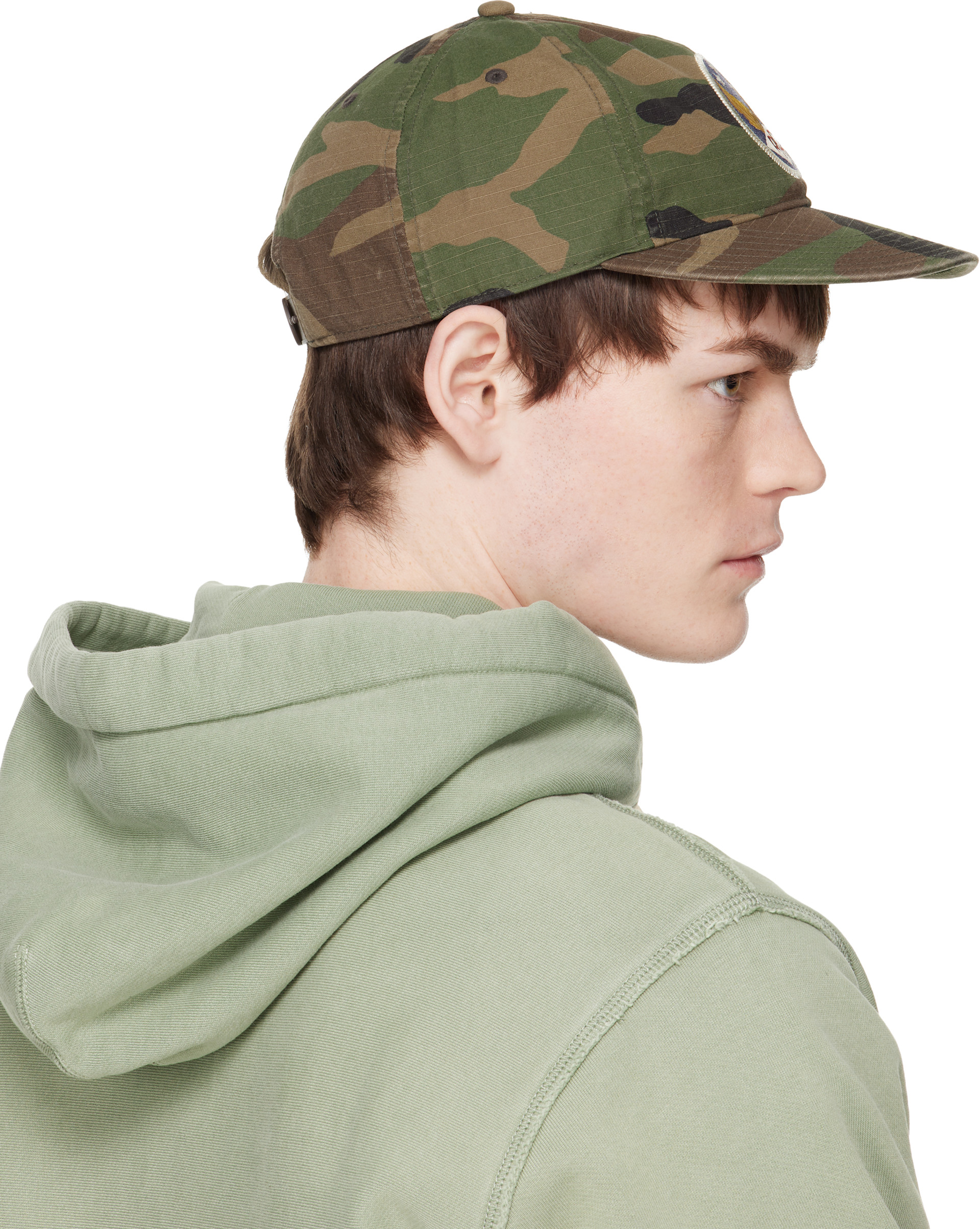 RRL: Khaki Winged-Logo Camo Ball Cap | SSENSE Canada