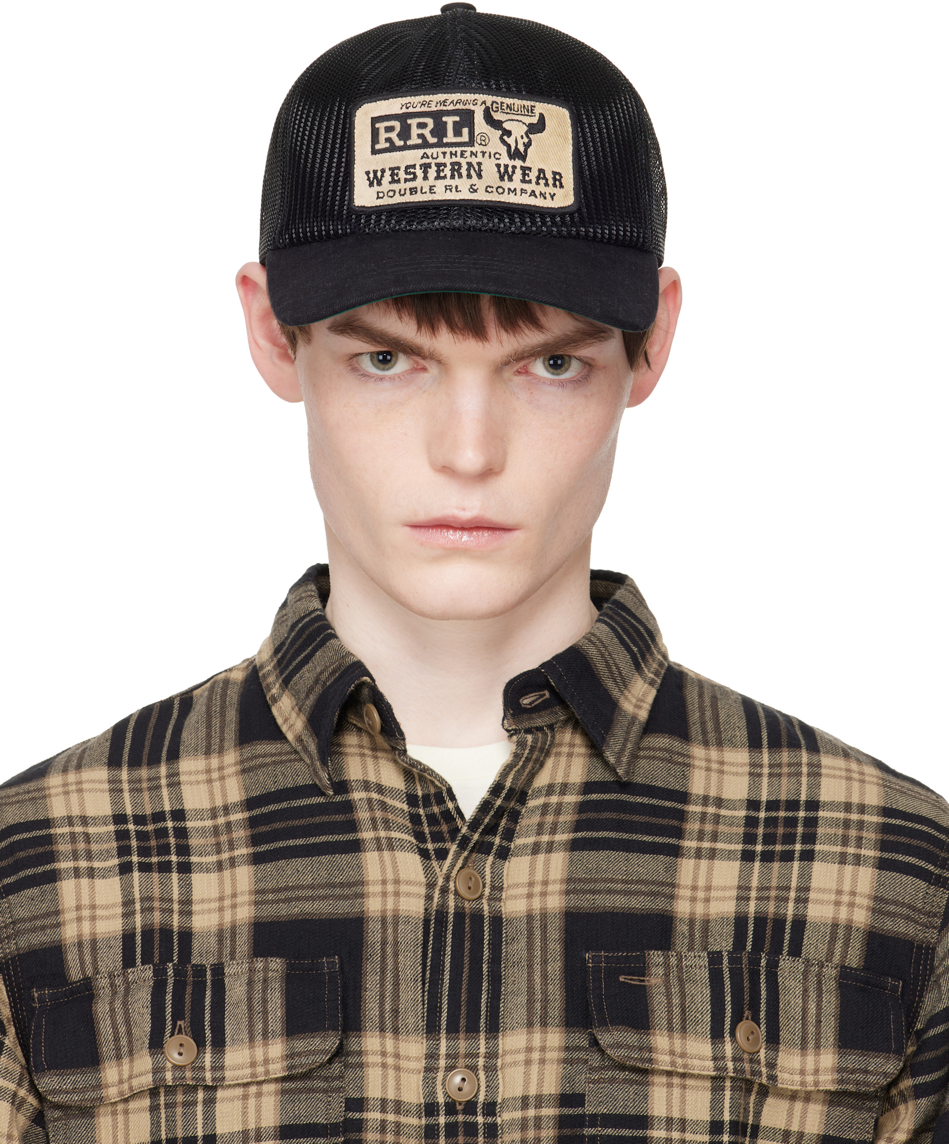 RRL トラッカー　キャップ RRL: ブラック Western トラッカーキャップ | SSENSE 日本