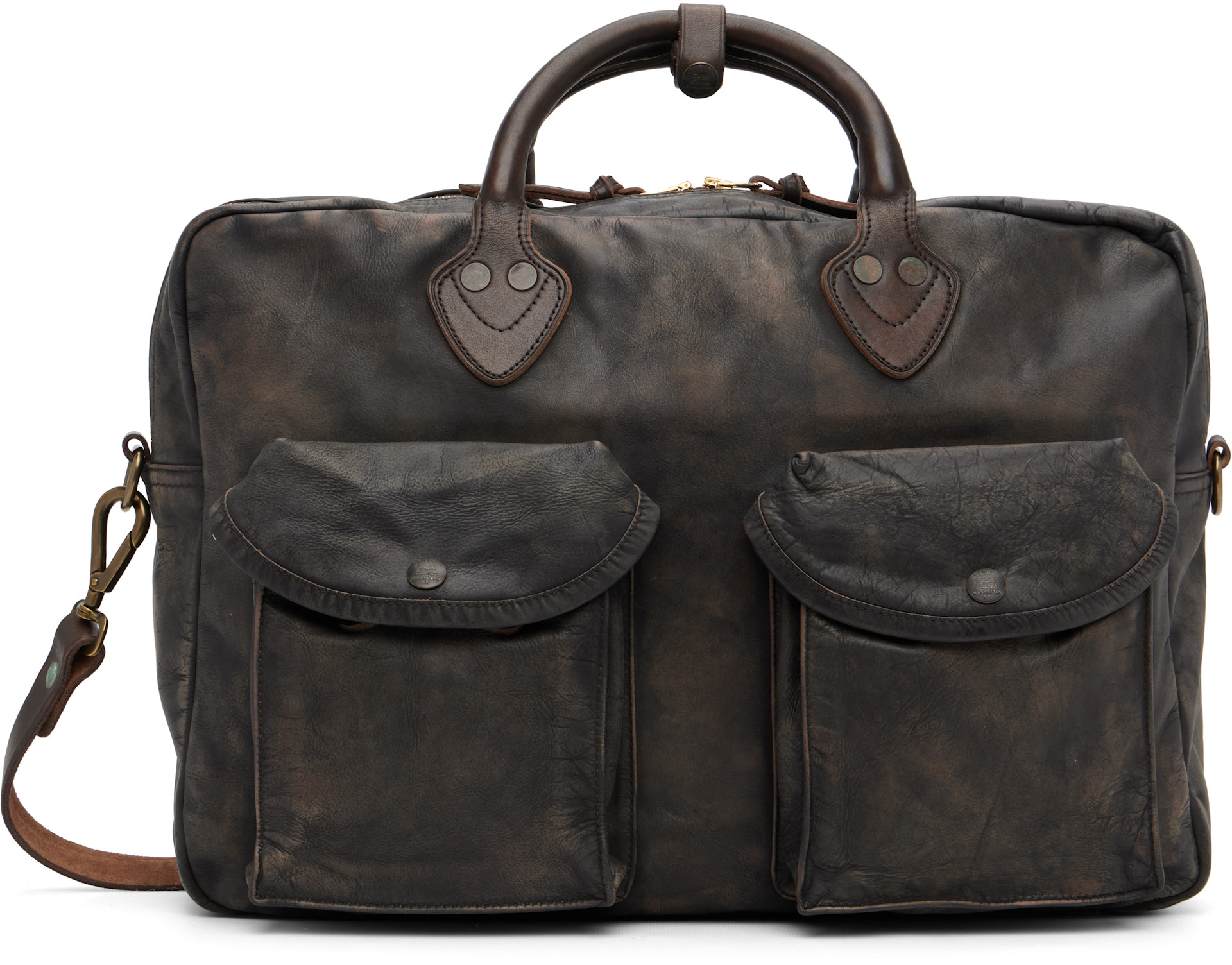 RRL: Brown Leather Briefcase | SSENSE