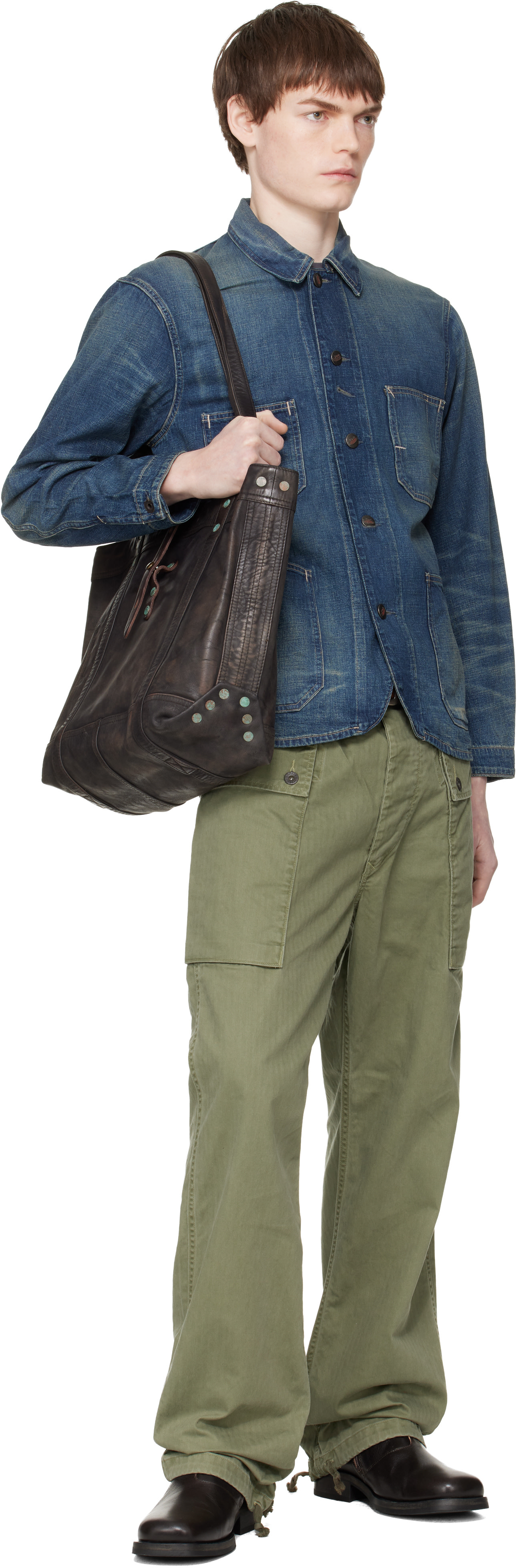 RRL - Cabas brun en cuir
