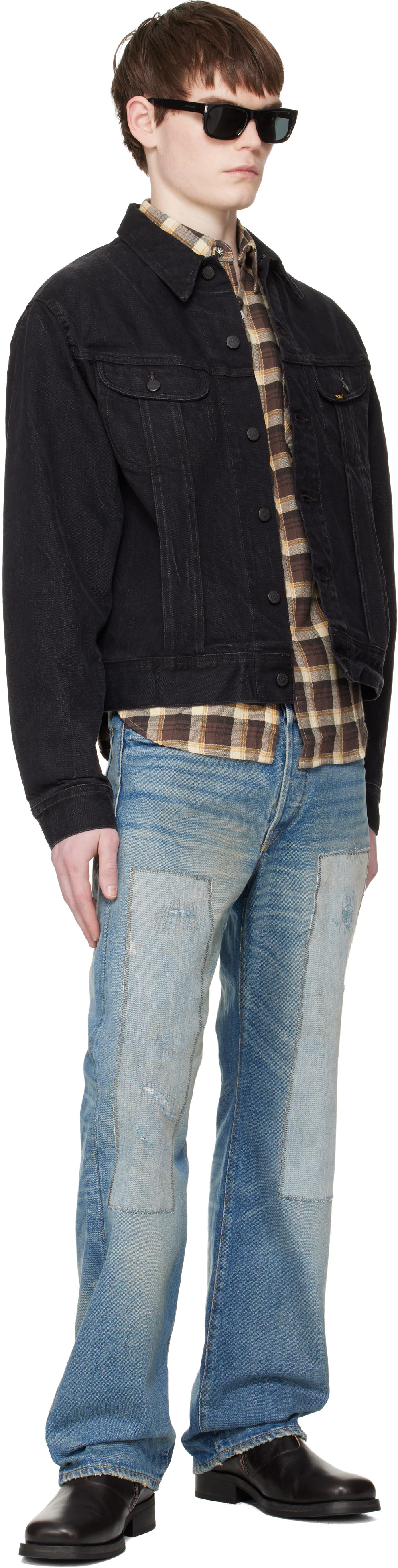 『極美品』 RRL デニムトラッカージャケット ブラック ゴールデンサイズ RRL: ブラック Worn-In デニム トラッカージャケット | SSENSE 日本