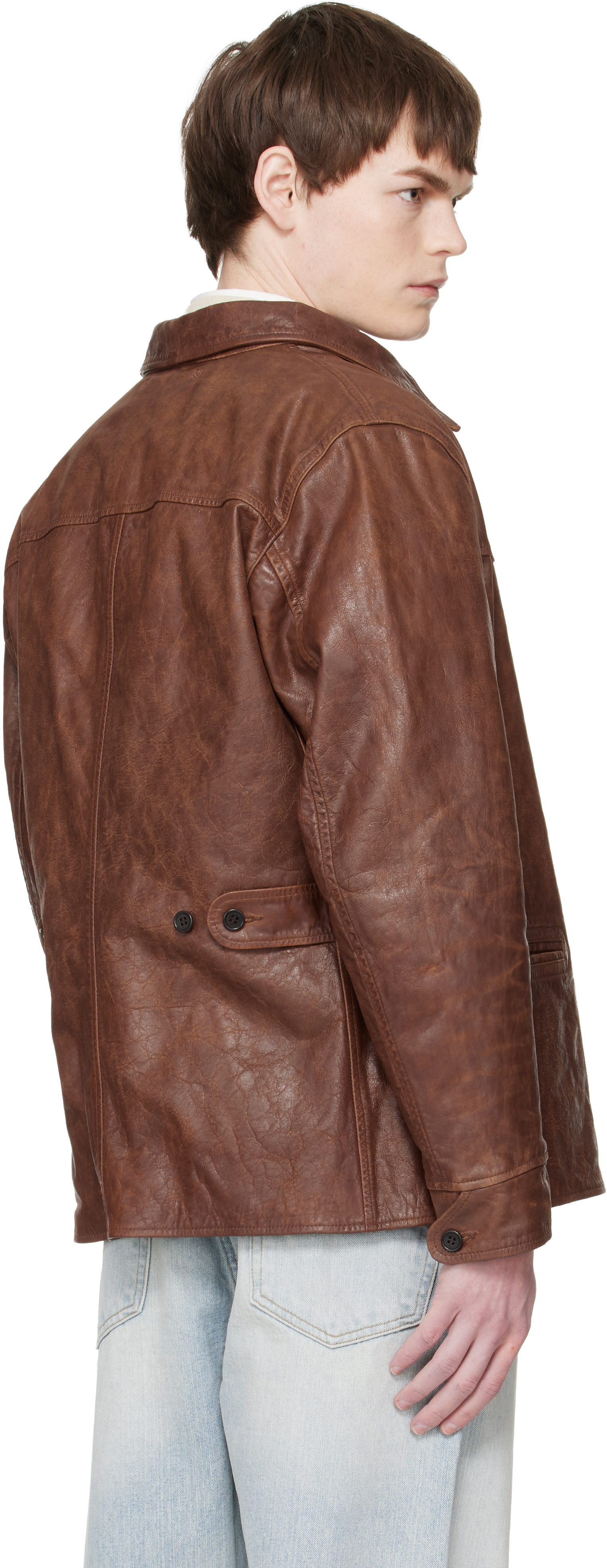 RRL - Brown Car Leather Jacket