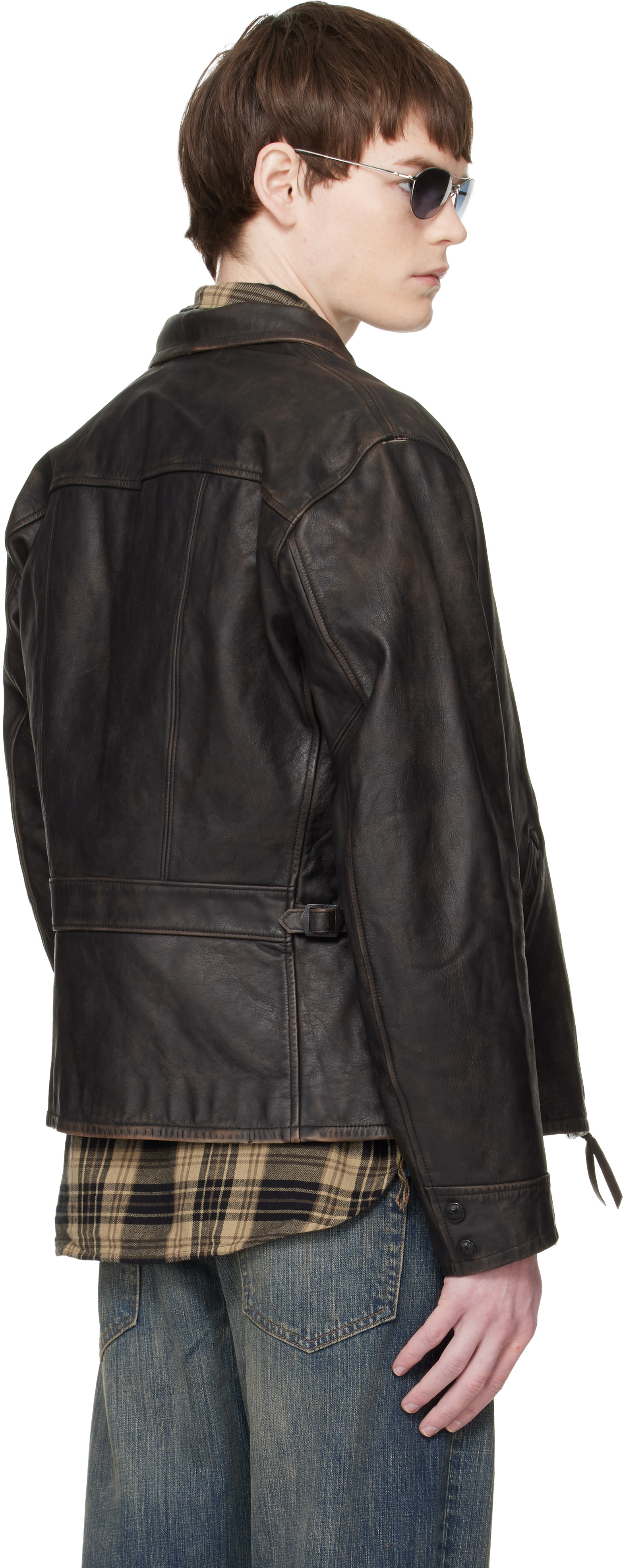 RRL レザージャケット Sサイズ ブラウン RRL: ブラウン Lynton レザージャケット | SSENSE 日本