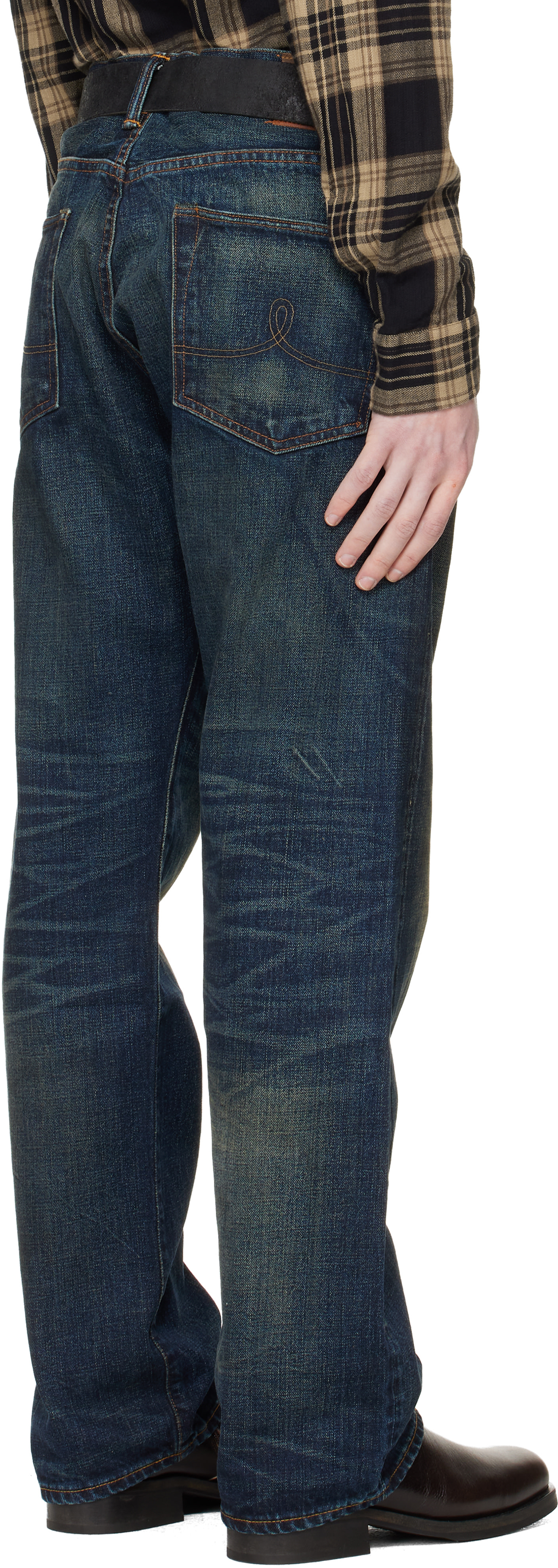 RRL: Blue Vintage 5-Pocket Givins Jeans | SSENSE