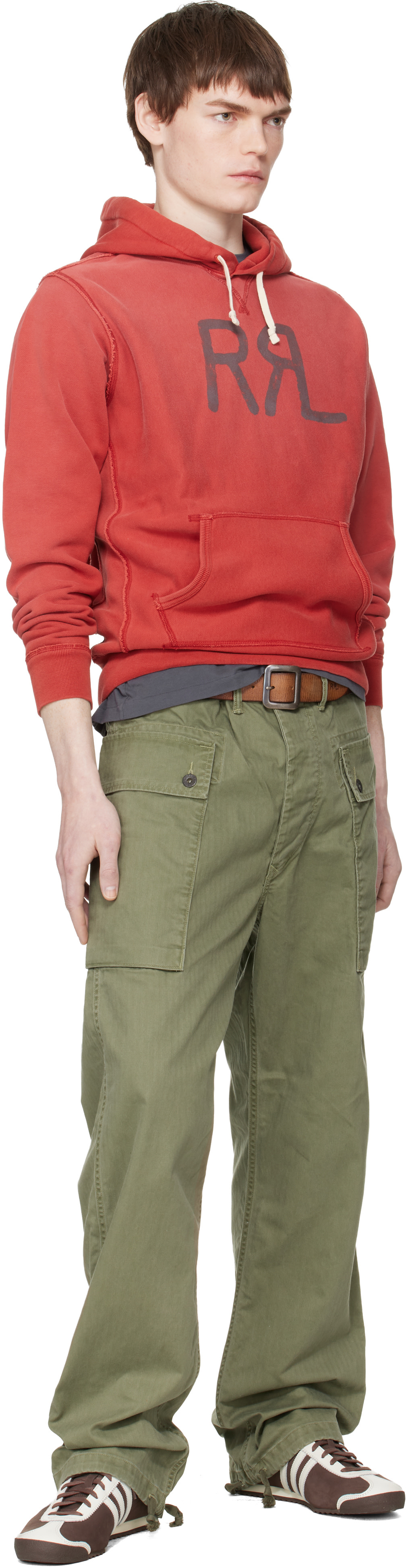 RRL: Green Herringbone Field Cargo Pants | SSENSE Canada