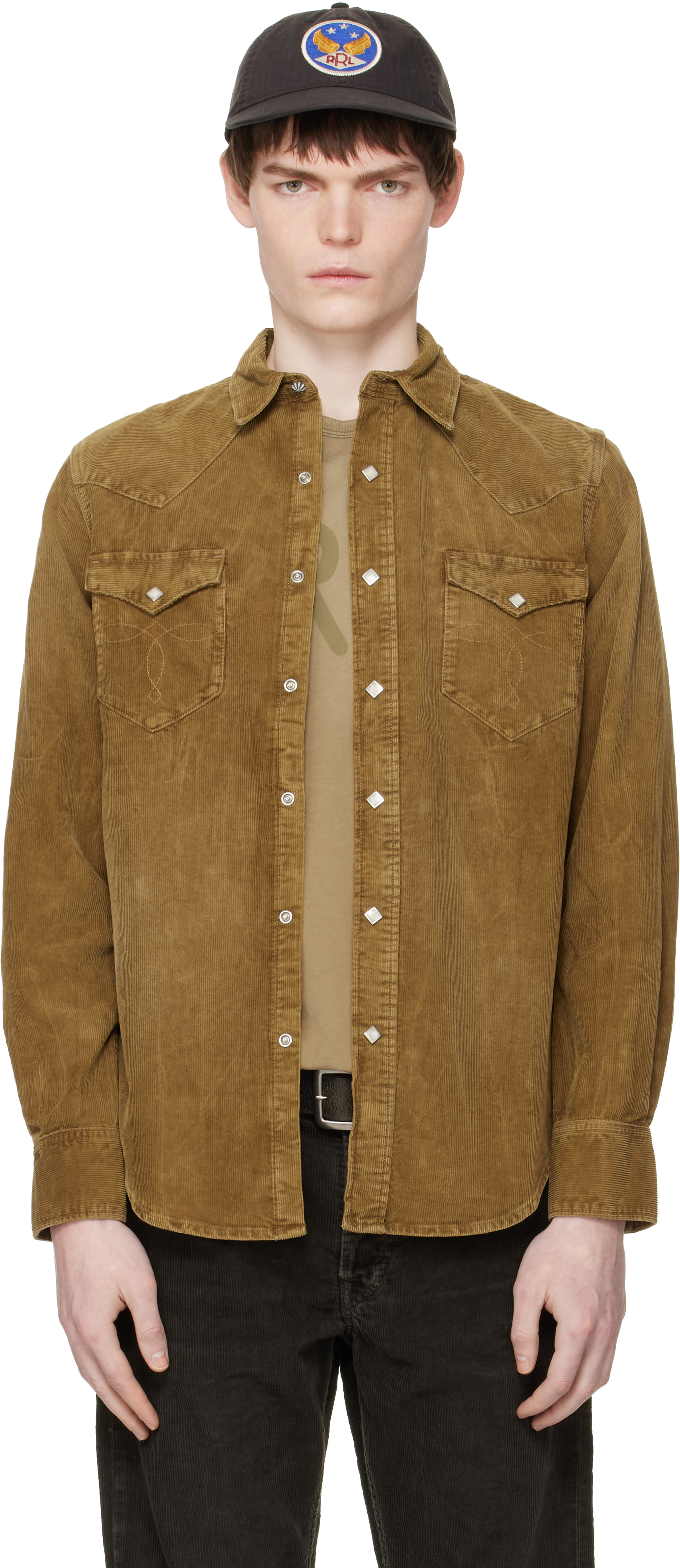 RRL - Tan Slim Fit Corduroy Western Shirt