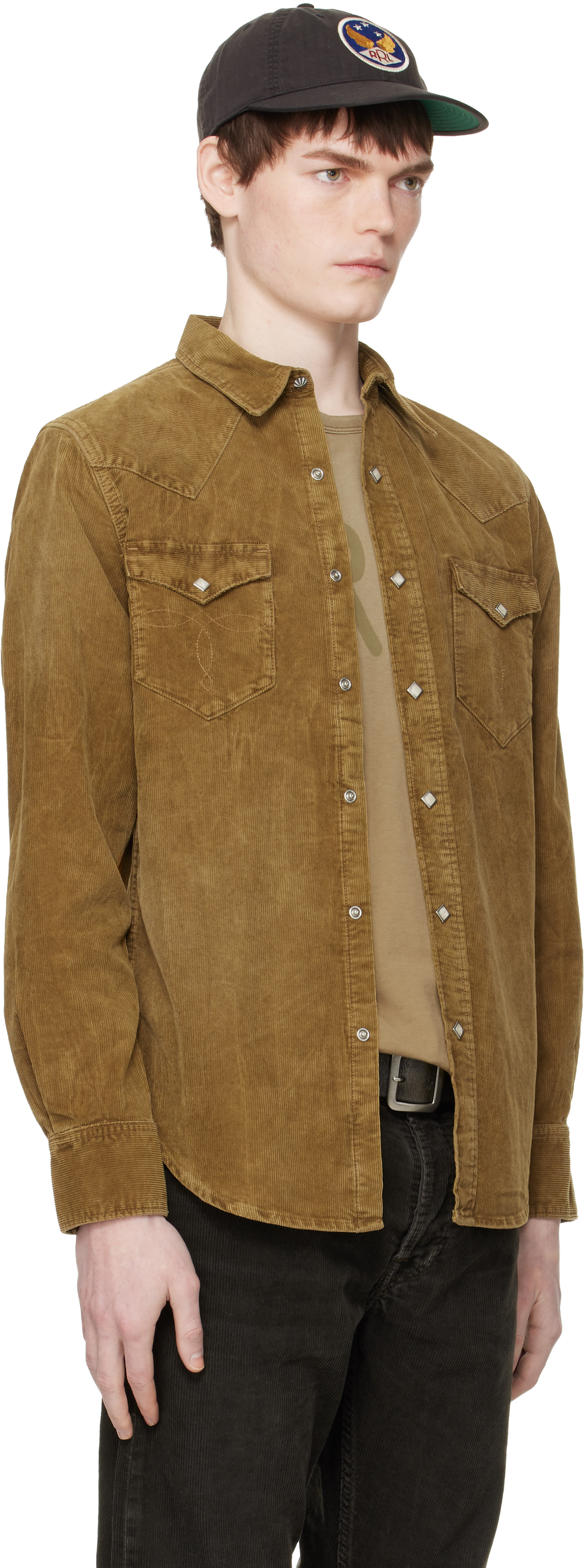 RRL - Tan Slim Fit Corduroy Western Shirt
