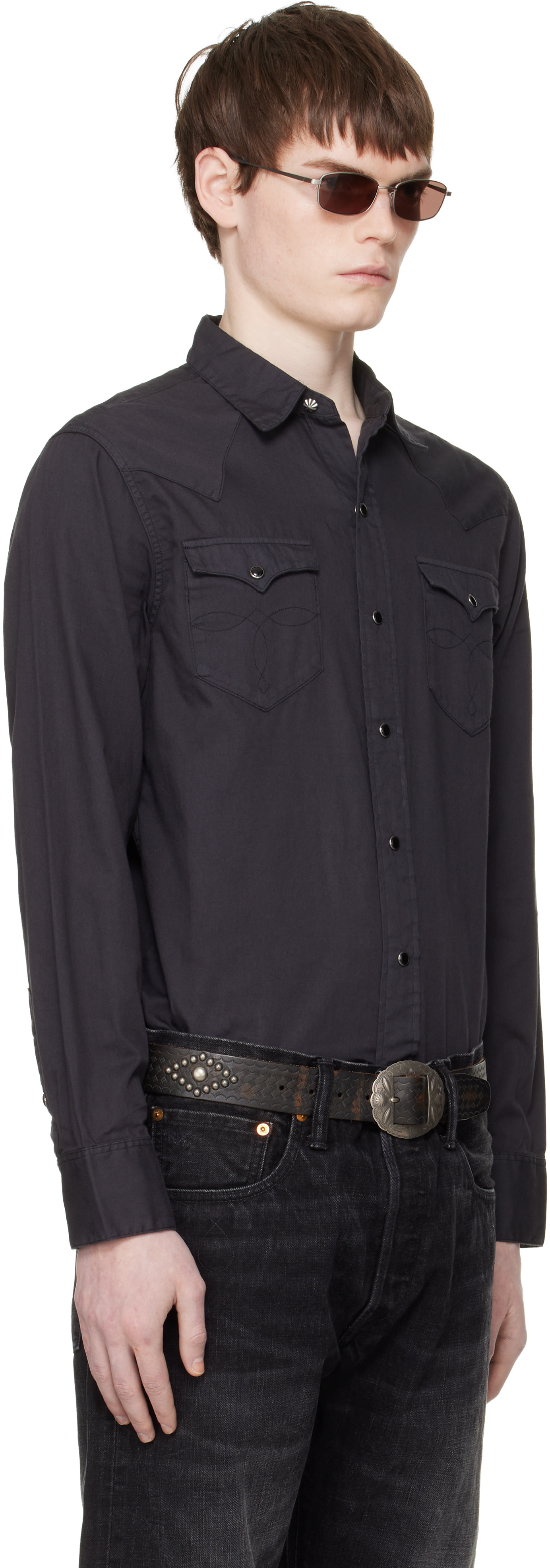 RRL: ブラック スリムフィット ツイル ウエスタンシャツ | SSENSE 日本 RRL: ブラック スリムフィット ツイル ウエスタンシャツ | SSENSE 日本