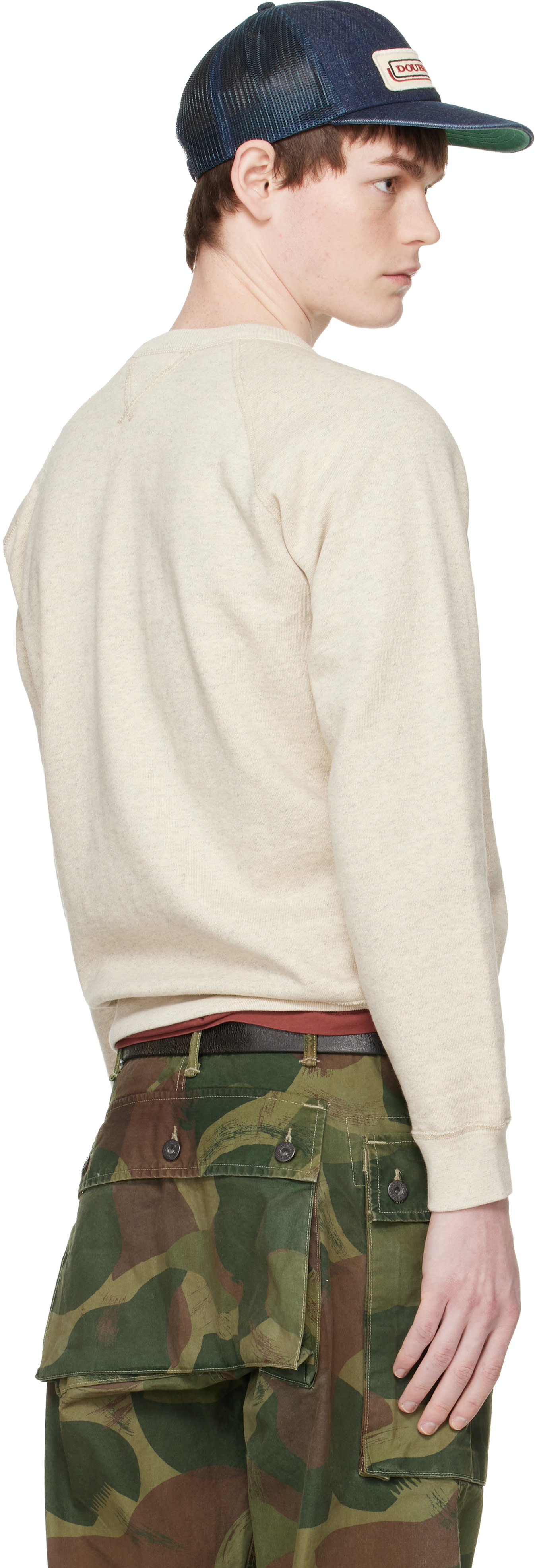 RRL - Pull molletonné gris à logo