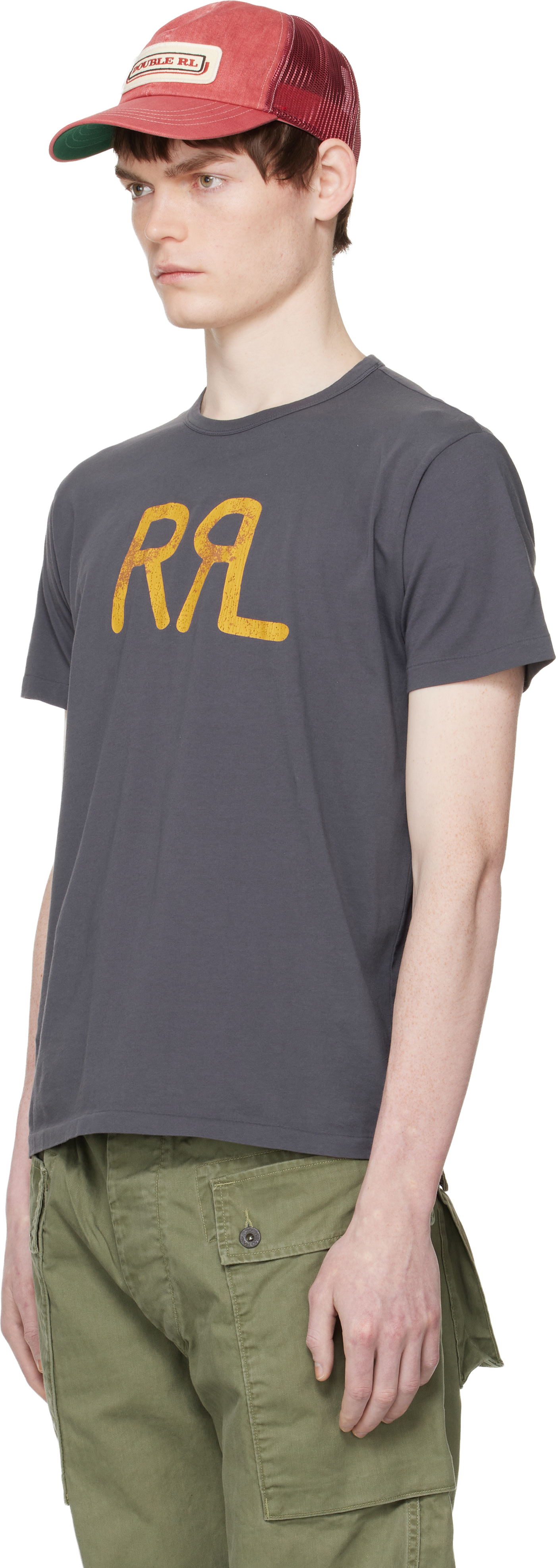 RRL - 네이비 랜치 로고 티셔츠