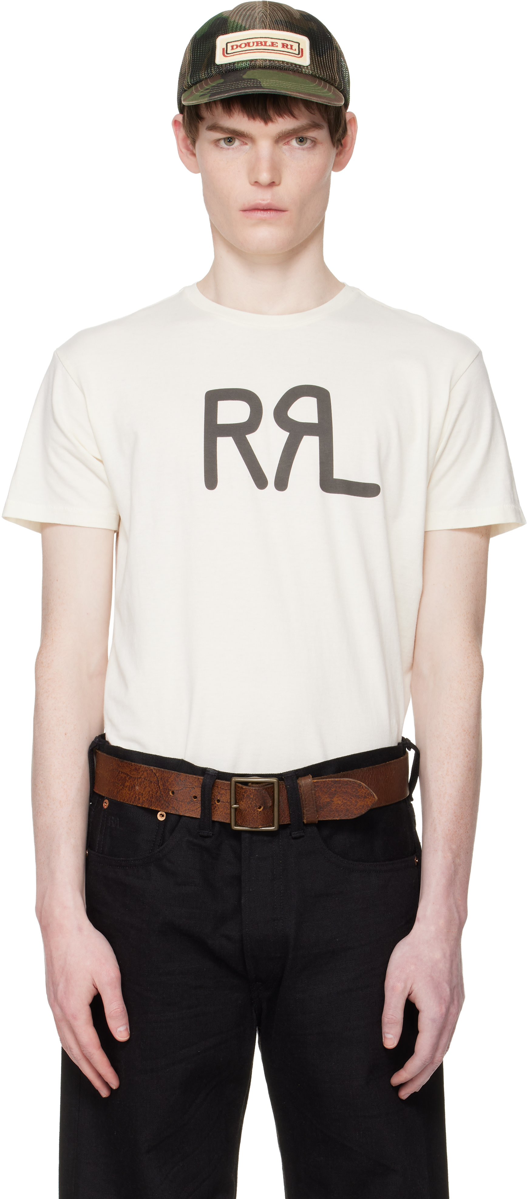 RRL - オフホワイト Ranch ロゴ Tシャツ