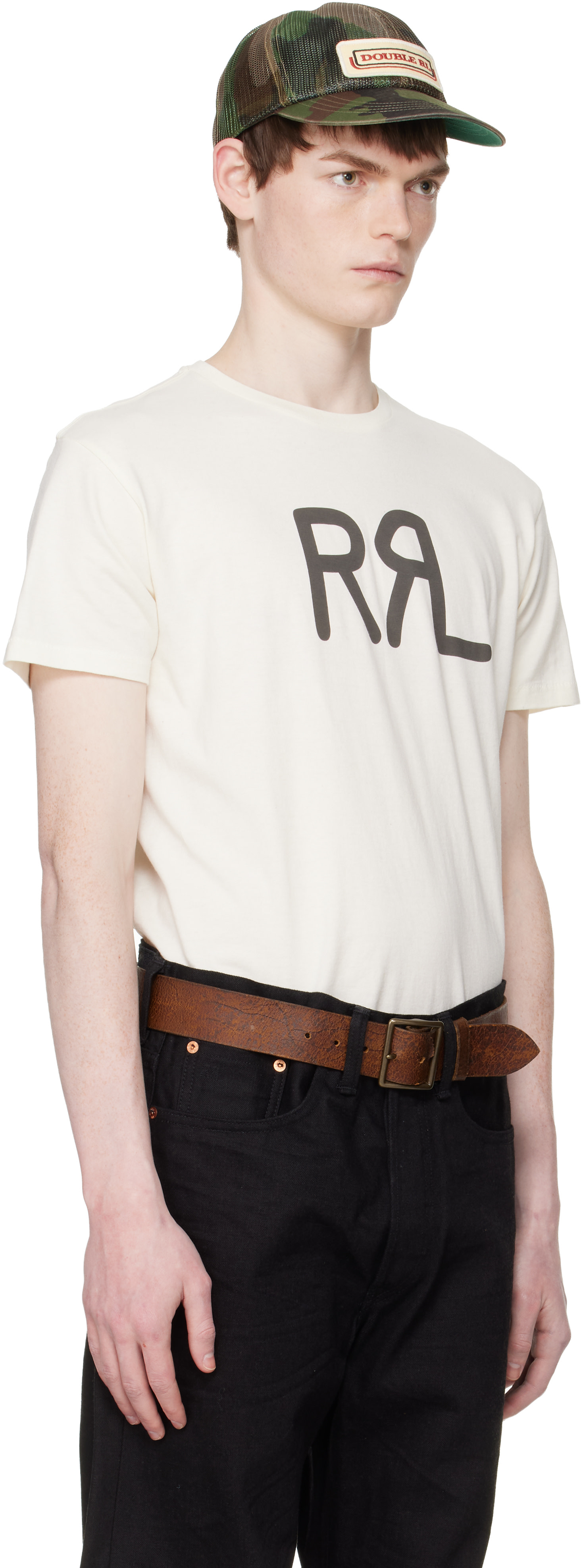 RRL - オフホワイト Ranch ロゴ Tシャツ
